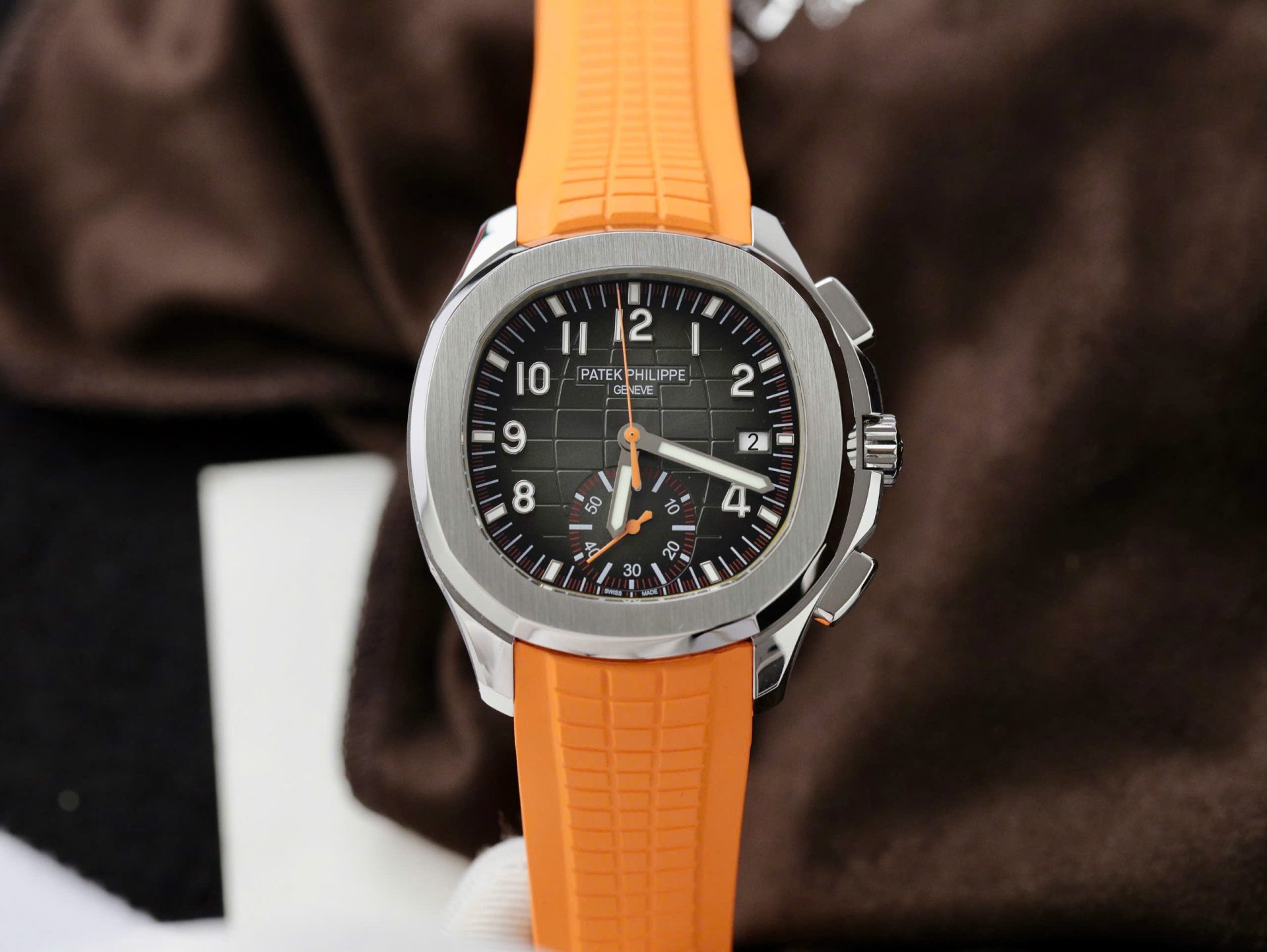 Patek Philippe Aquanaut 5968A Replica 11 Watch Orange Rubber Strap 42.2mm