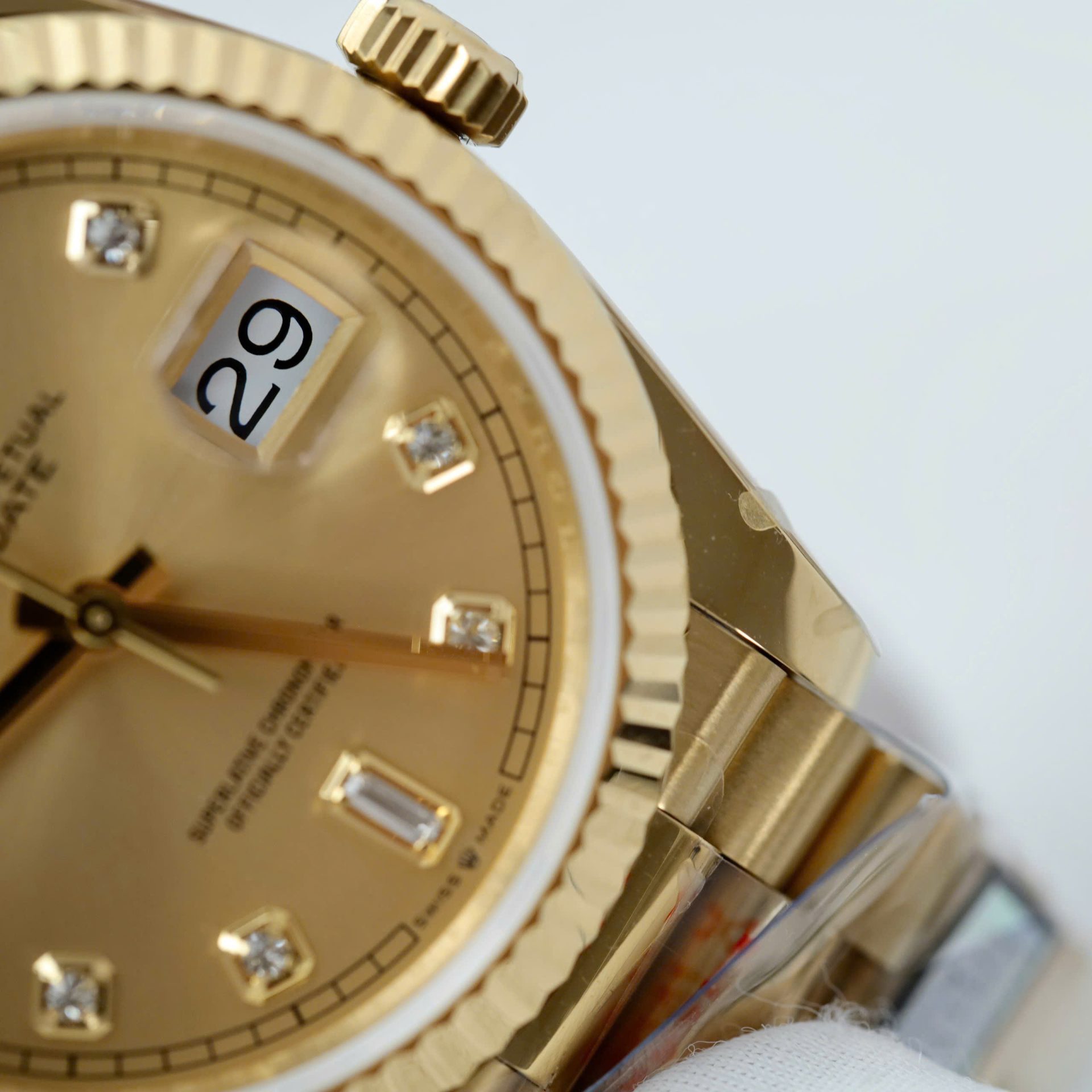Rolex Day-Date M128238 Copies Watch Yellow Dial Weight 159Gram QF Factory 36mm
