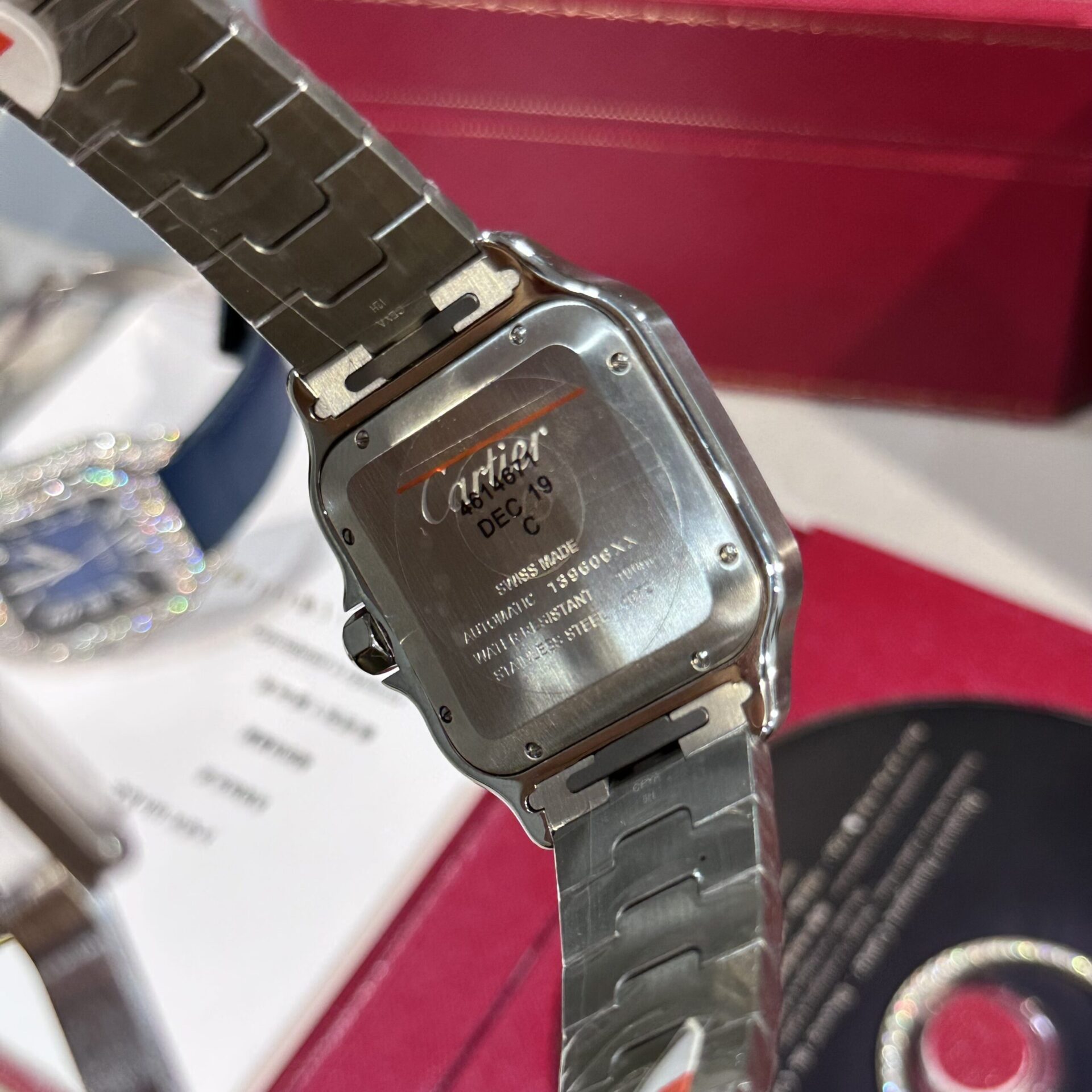 Cartier Replica Watch Santos Custom Moissanite Diamonds BV Factory 39.8mm