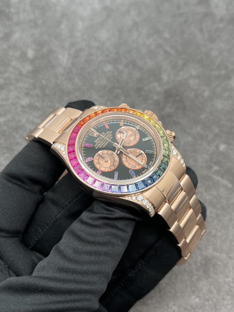 Rolex Custom Daytona Rainbow M116595R 18K Solid Gold And Gemstones 40mm