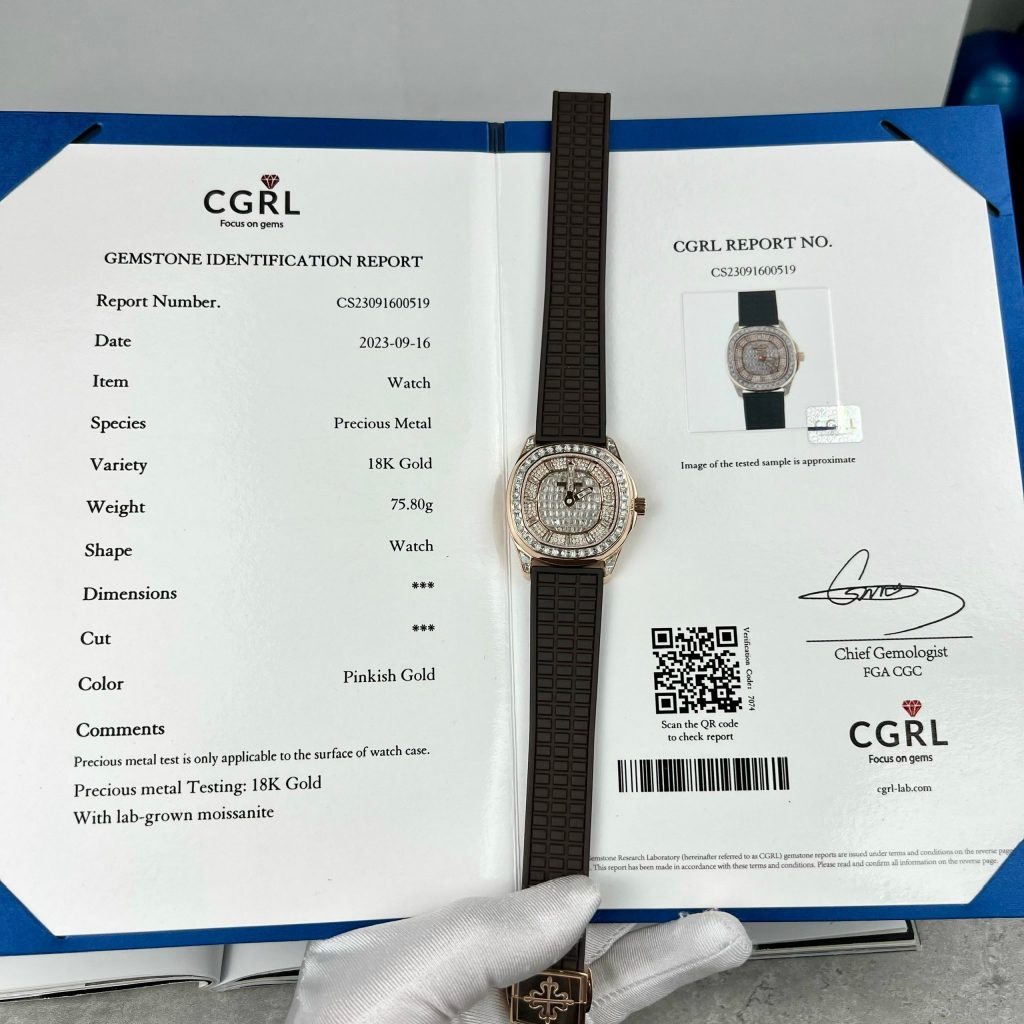 Patek Philippe Aquanaut 5062 Replica Watch Gold Wrapped Moissanite 35.6mm