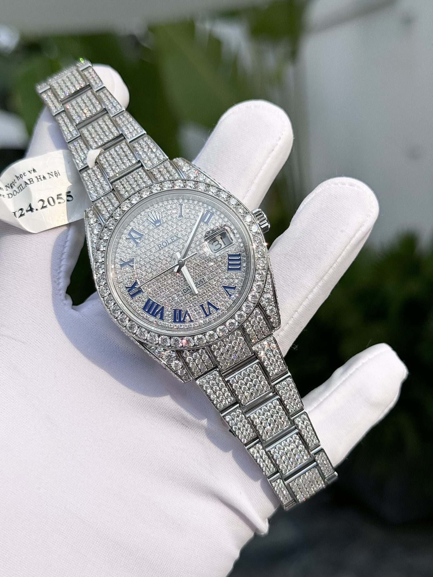 Rolex Best Replica Watch DateJust Full Moissanite Diamonds Custom 41mm
