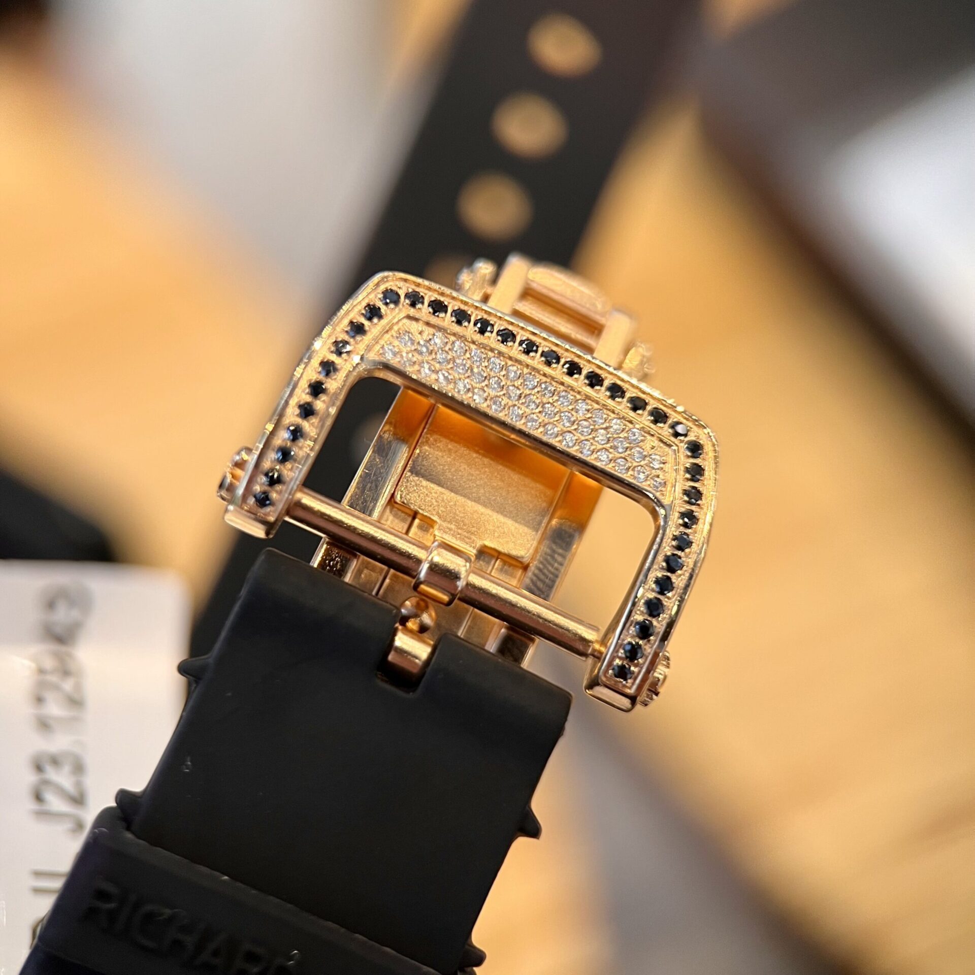 Richard Mille RM007 Gold Wrapped Replica Watch With Moissanite Diamonds 36mm