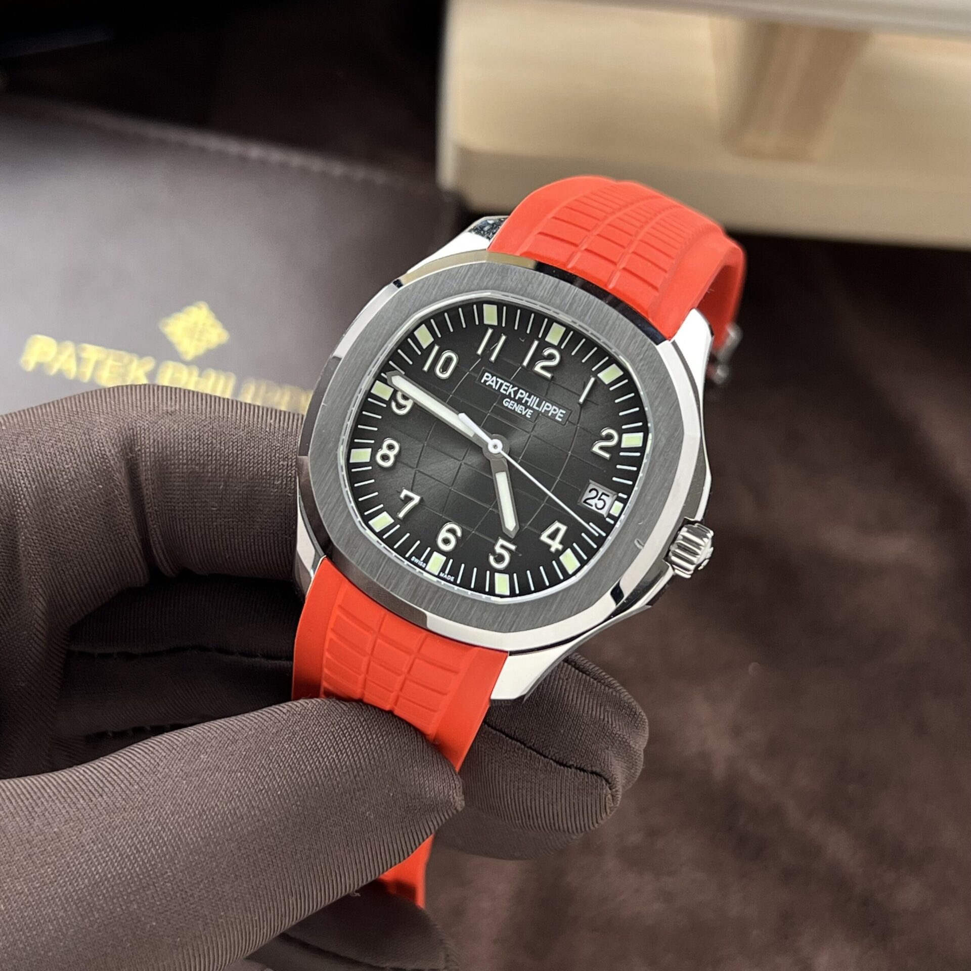 Patek Philippe Replica Watch Aquanaut 5167A Red Rubber Strap 3K Factory 40mm