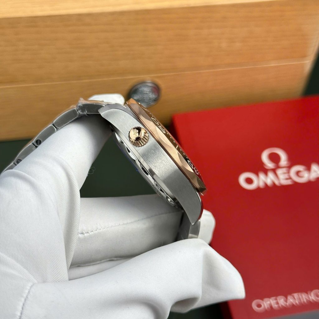 Omega Dial Black Copies Watches Seamaster Diver 300M Chronograph Demi Rose Gold N1 Factory 44mm
