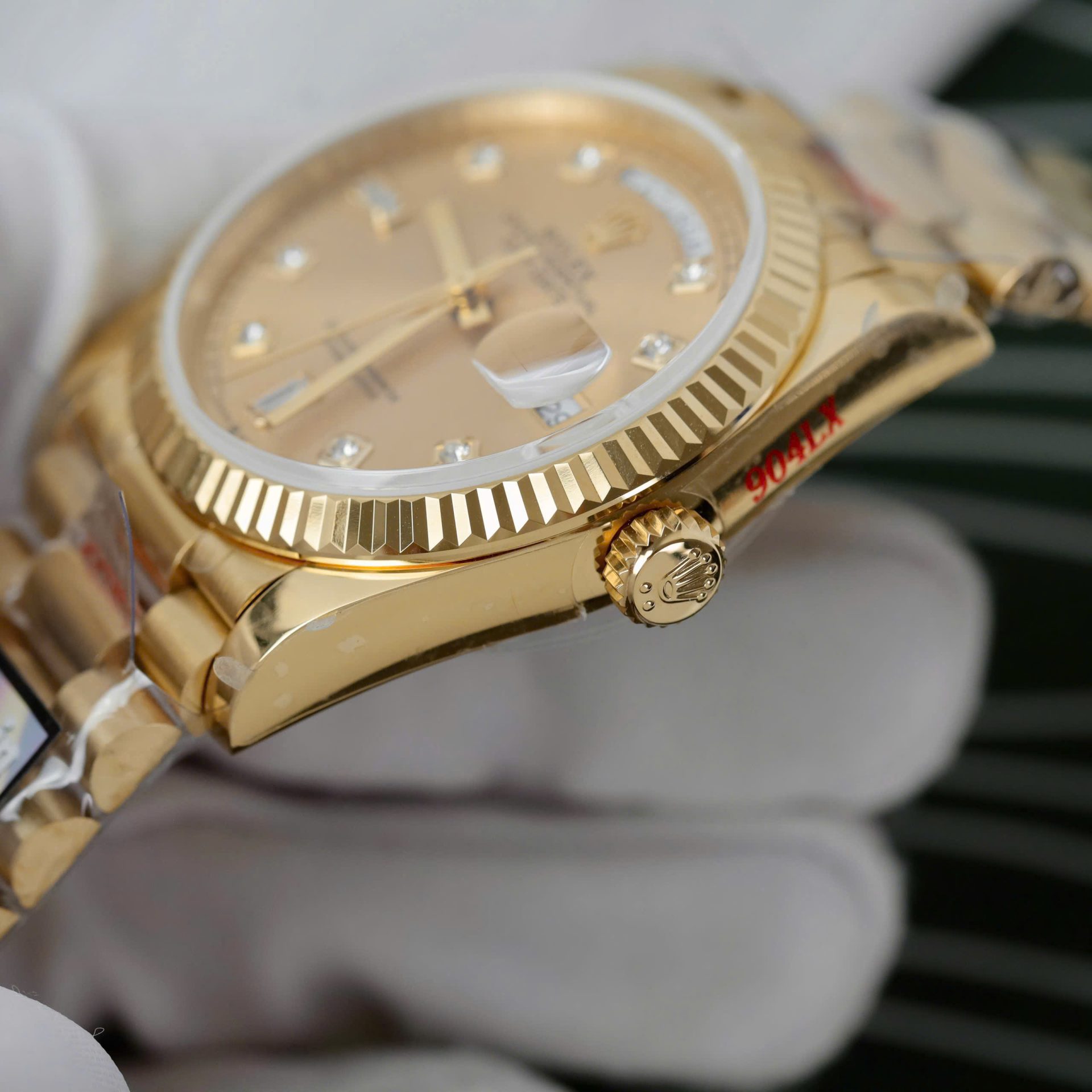 Rolex Day-Date M128238 Copies Watch Yellow Dial Weight 159Gram QF Factory 36mm