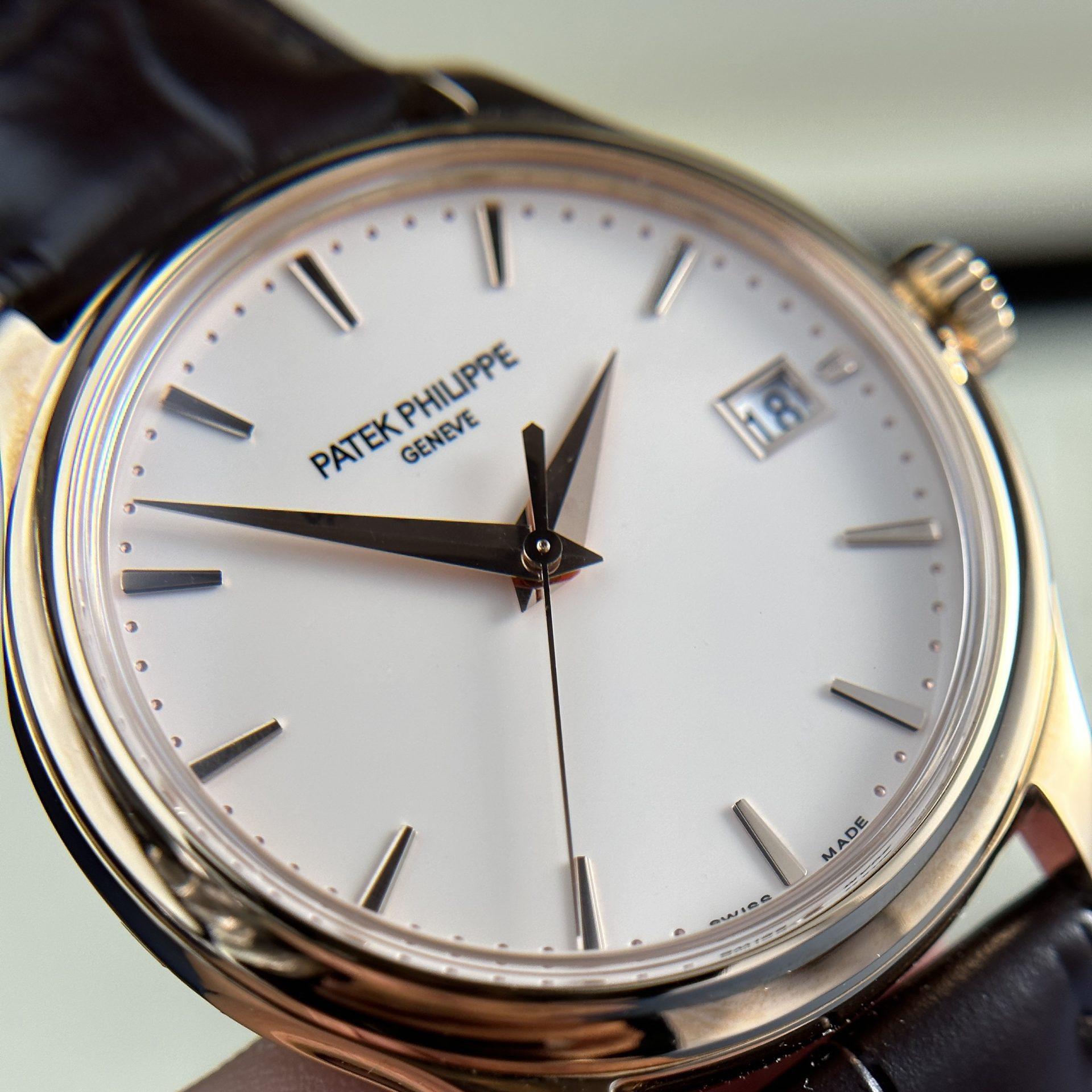 Patek Philippe Replica Watches Calatrava 5227R Leather Strap 3K Factory 39mm