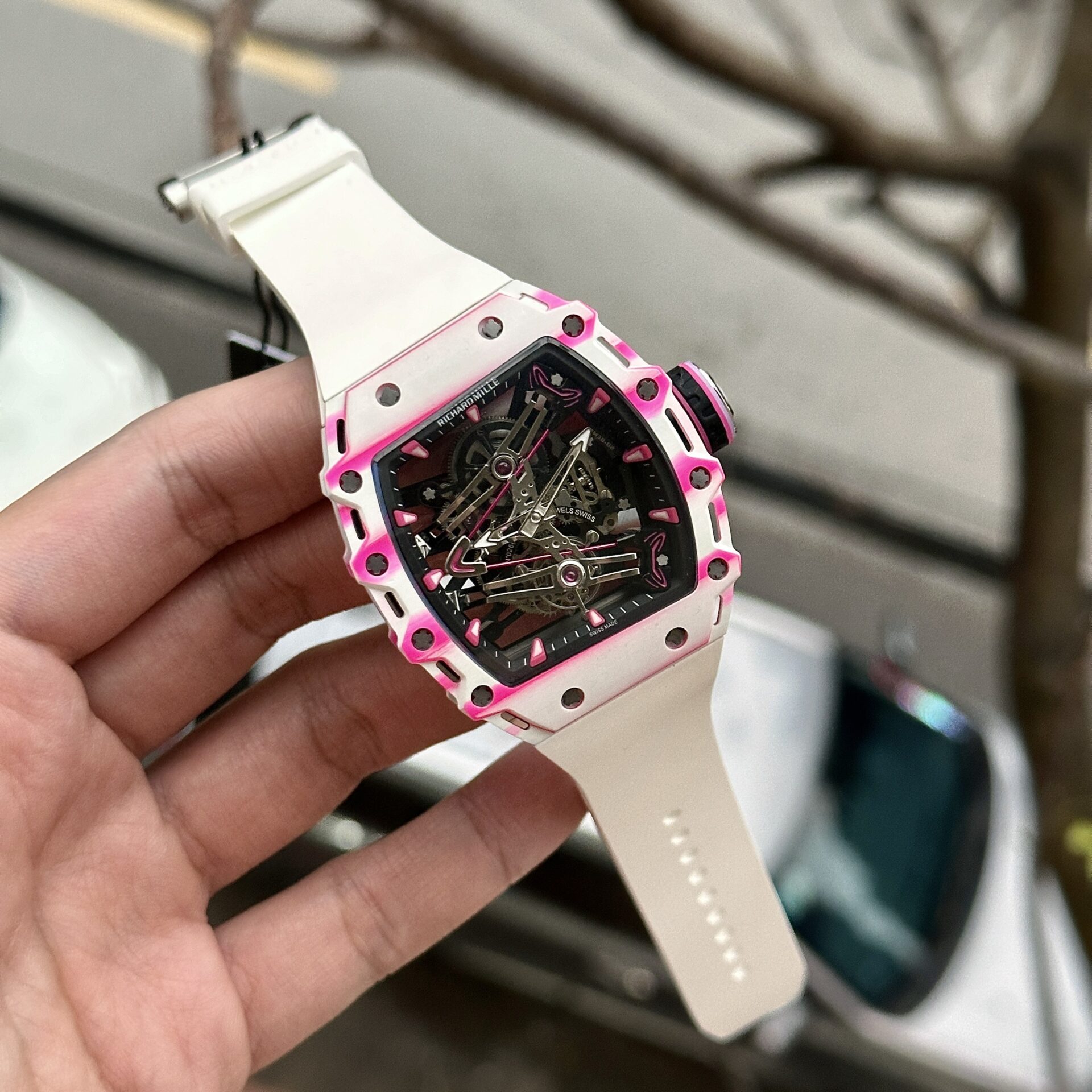 Richard Mille Replica Watch RM38-02 Tourbillon Rubber Strap 43.7mm