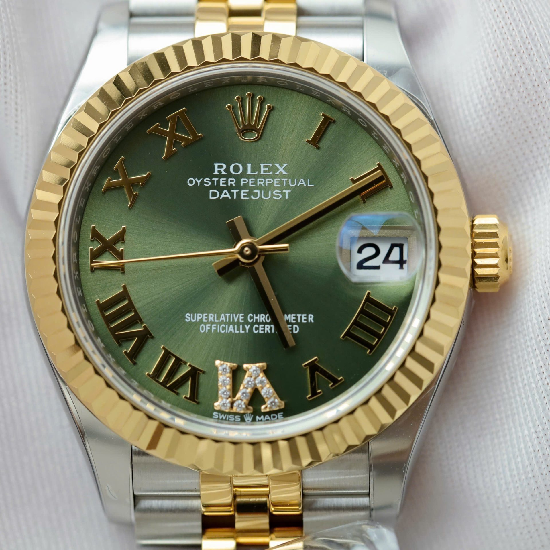 Rolex DateJust Best Replica Watch Green Dial Jubilee Strap THB Factory 31mm