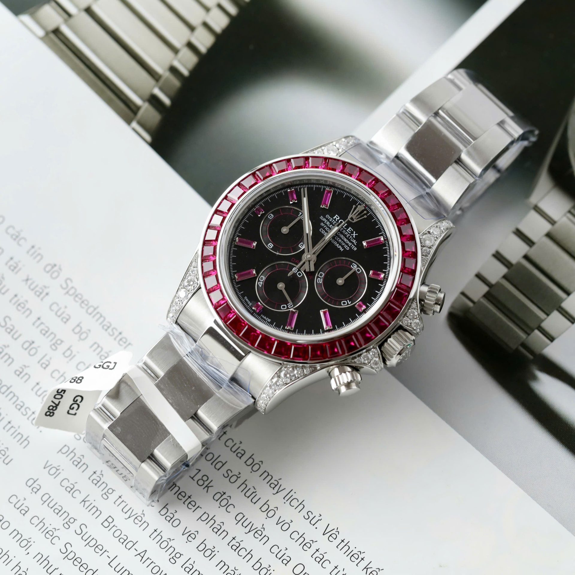 Rolex Best Replica Watch Daytona 126599TRU Custom Ruby Red Baguette 40mm