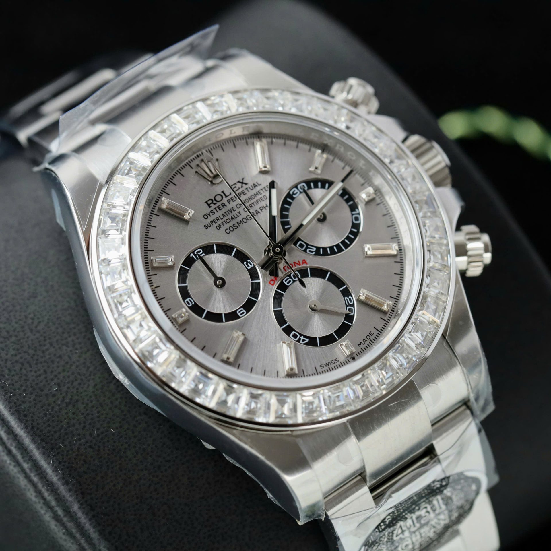 Rolex Daytona 126500 Copies Watch Diamonds Moissanite Custom 40mm