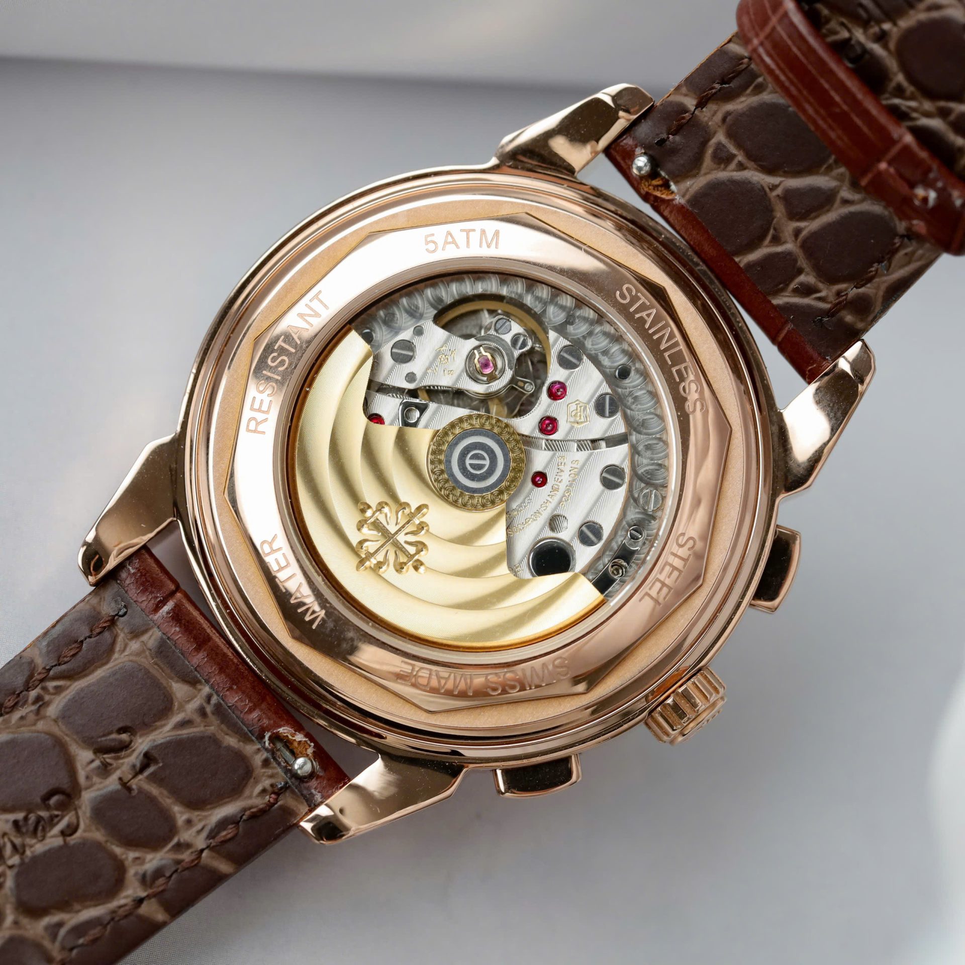 Patek Philippe Fake Watch Perpetal Calendar 5270 White Dial Leather Strap 41mm