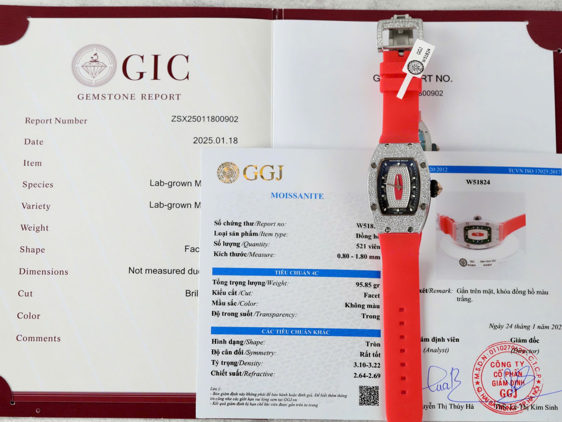 Richard Mille RM007 Red Replica Watch Diamond Moissanite Hong Kong Custom 36mm