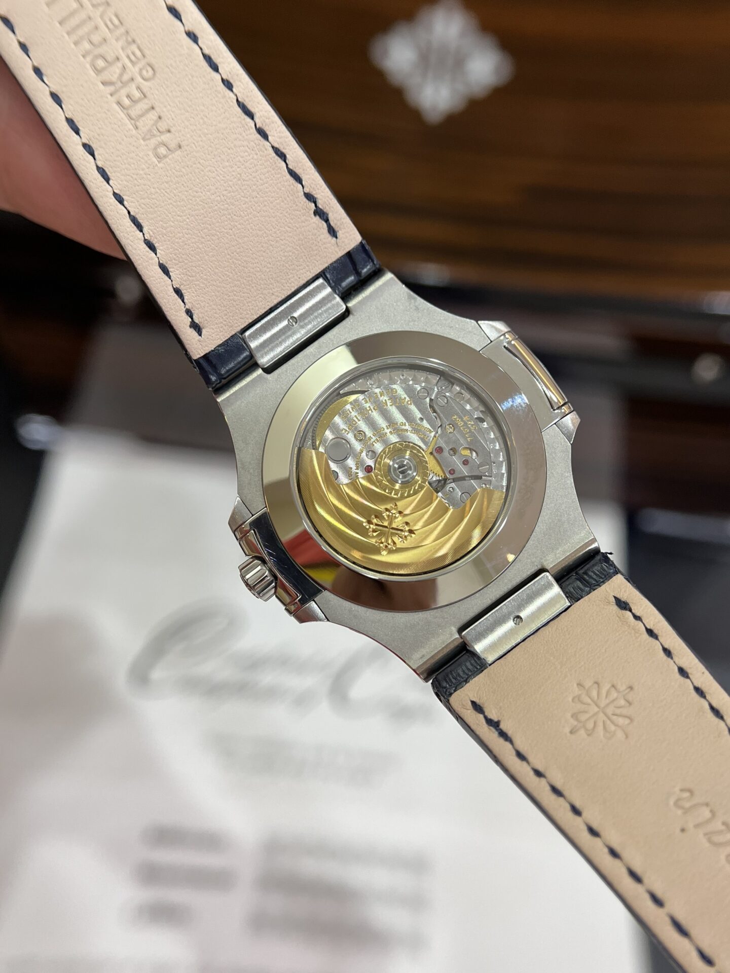 Patek Philippe Nautilus 5726G Replica Watch Blue Leather Strap GRF 40.5mm