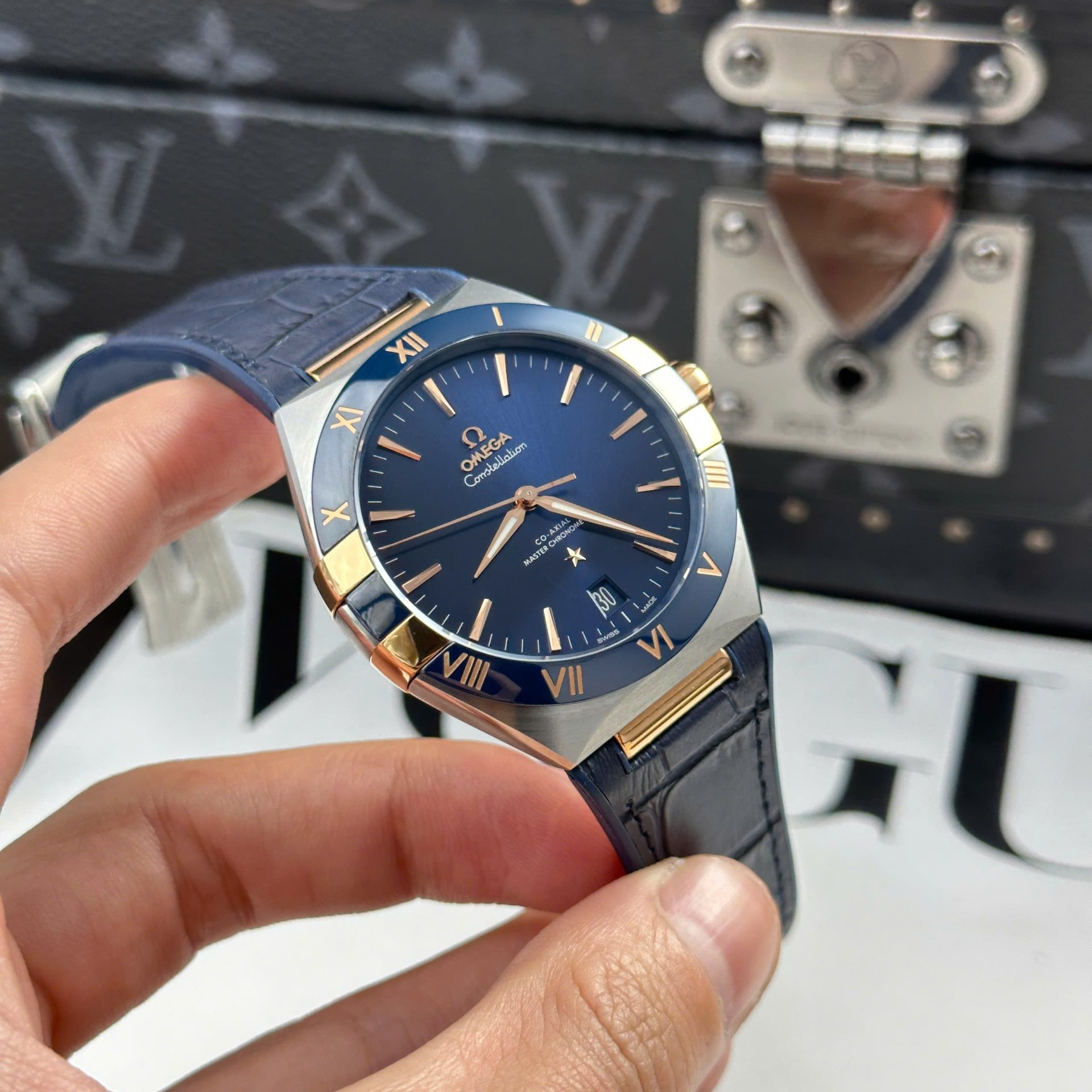 Omega Constellation Best Replica Watch Bezel Ceramic Blue VS Factory 41mm