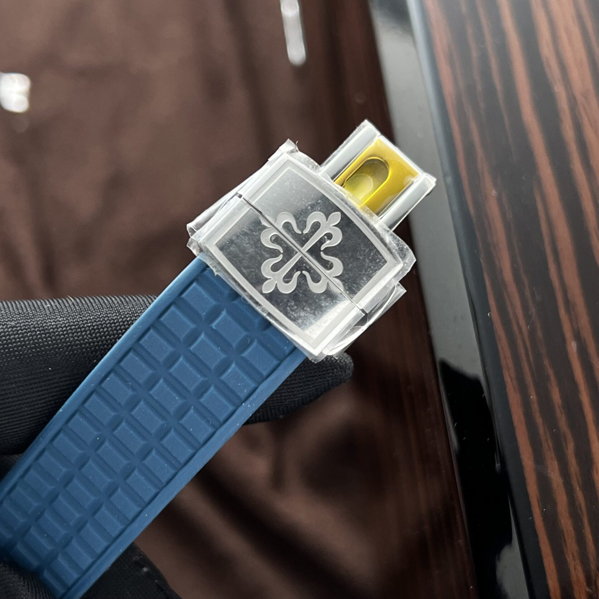 Patek Philippe Aquanaut 5067 Fake Watch Blue Dial Rubber Strap PPF Factory 35.6mm