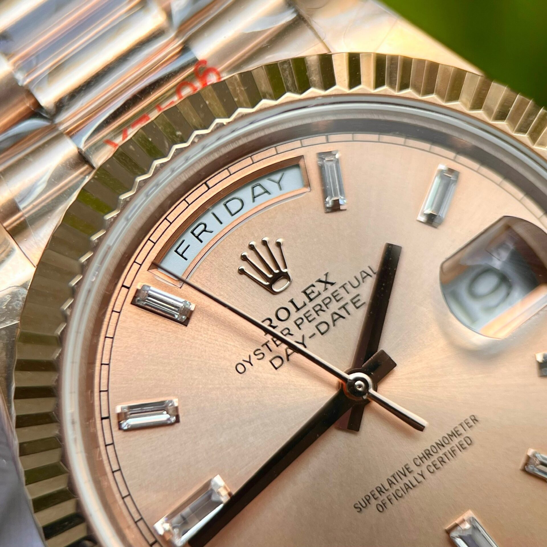 Rolex Day-Date 228235 Pink Dial Stone With Number GM Factory 40mm