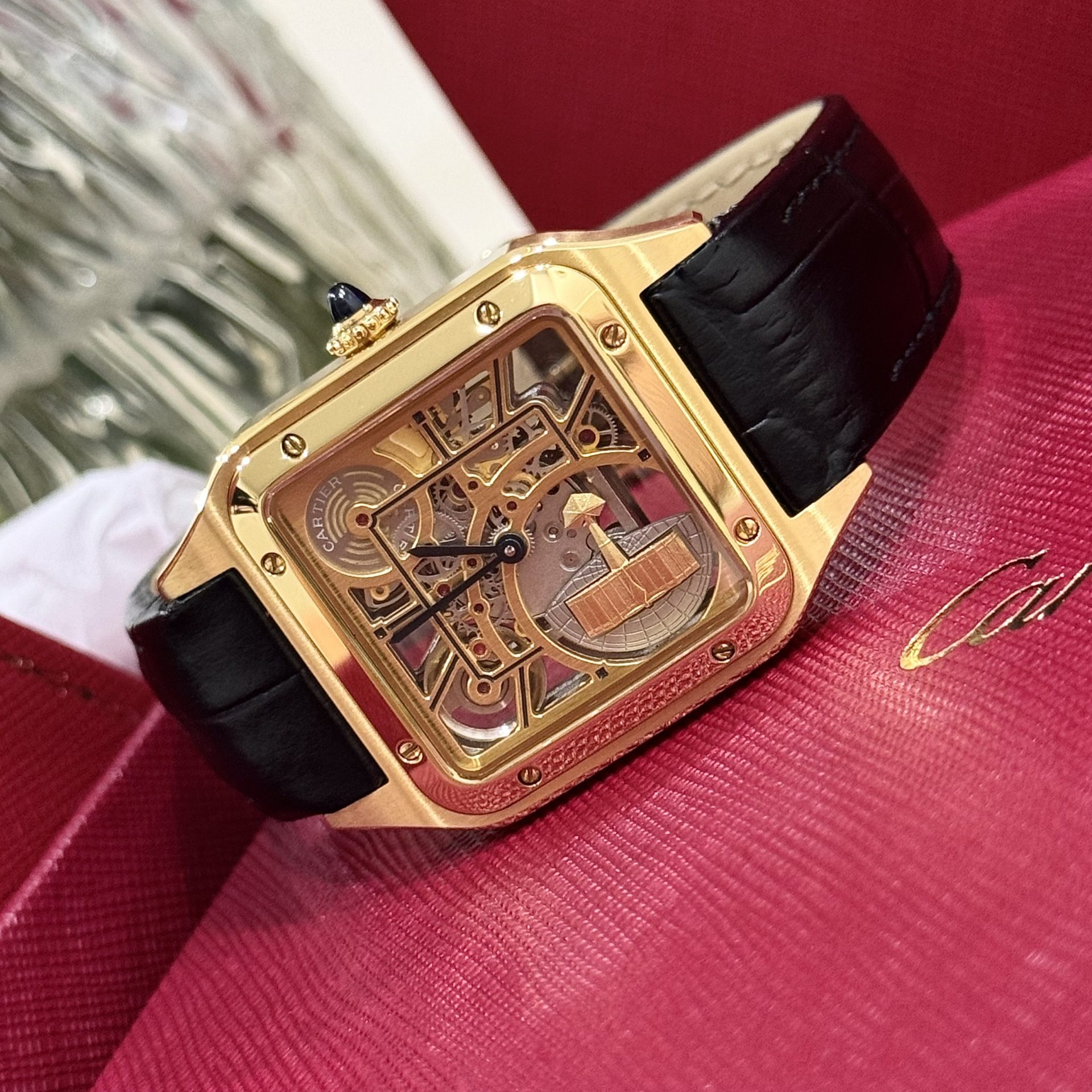 Cartier Replica Watch Santos WHSA0031 Quartz Leather Strap 31x43mm