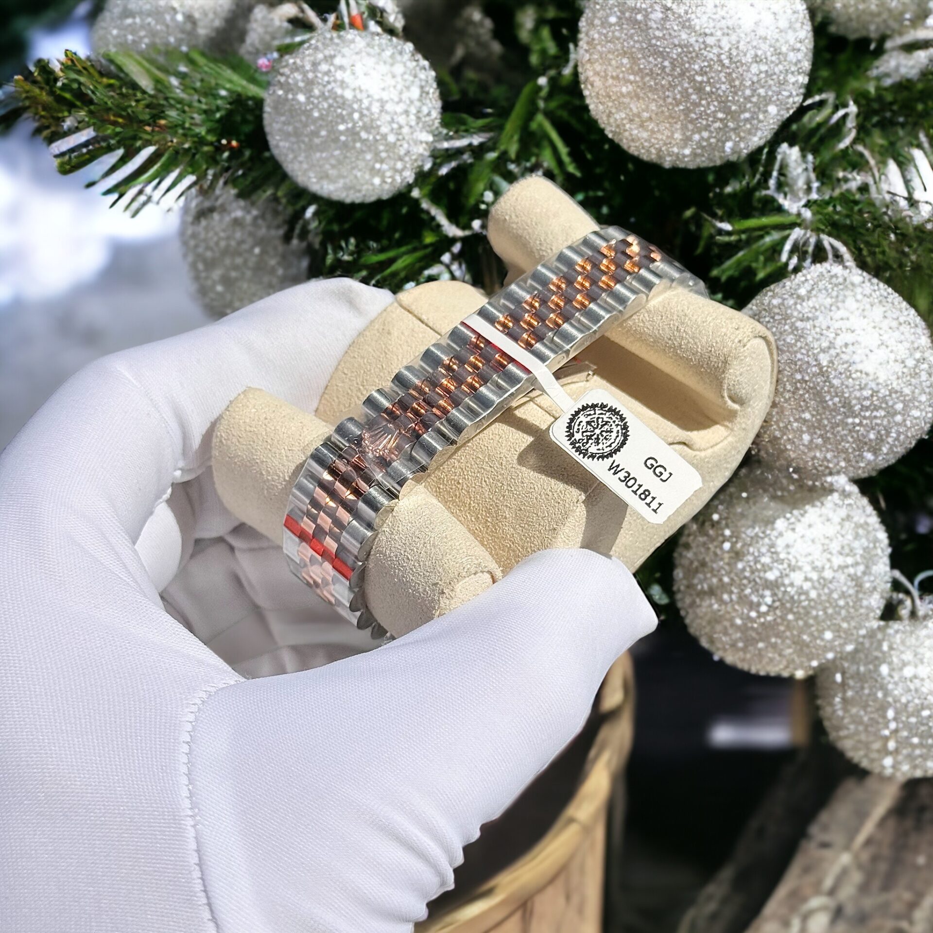 Rolex Replica Watch DateJust Chocolate Dial Custom Benzel Moissanite Diamonds 31mm