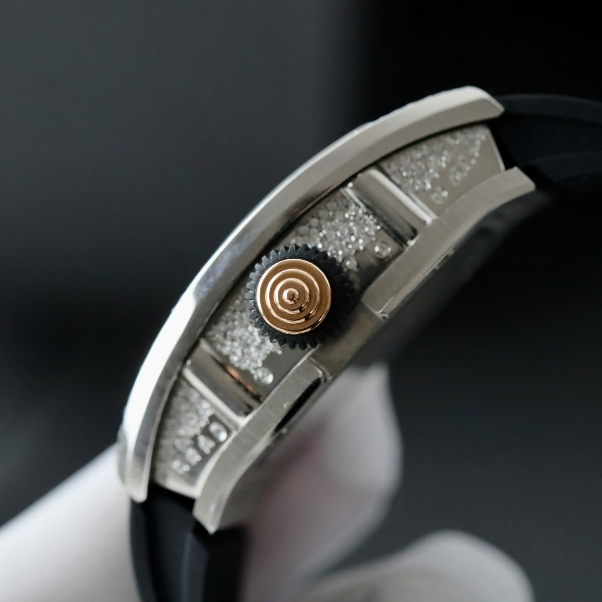 Richard Mille RM007 Best Copies Watch Custom Full Diamonds Moissanite Hong Kong 36mm