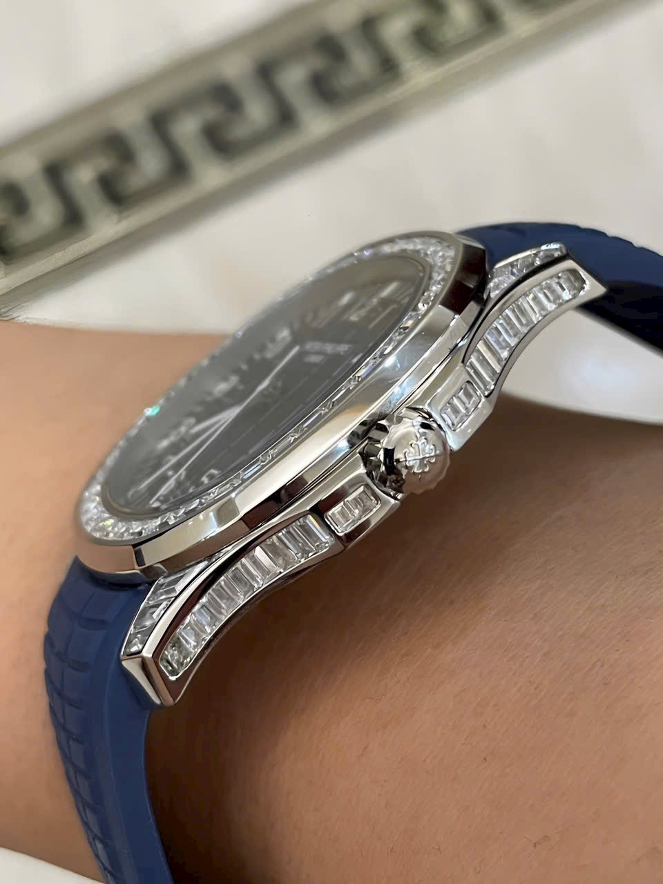 Patek Philippe Replica Watches Aquanaut 5168G Blue Rubber Strap GR Factory 42mm