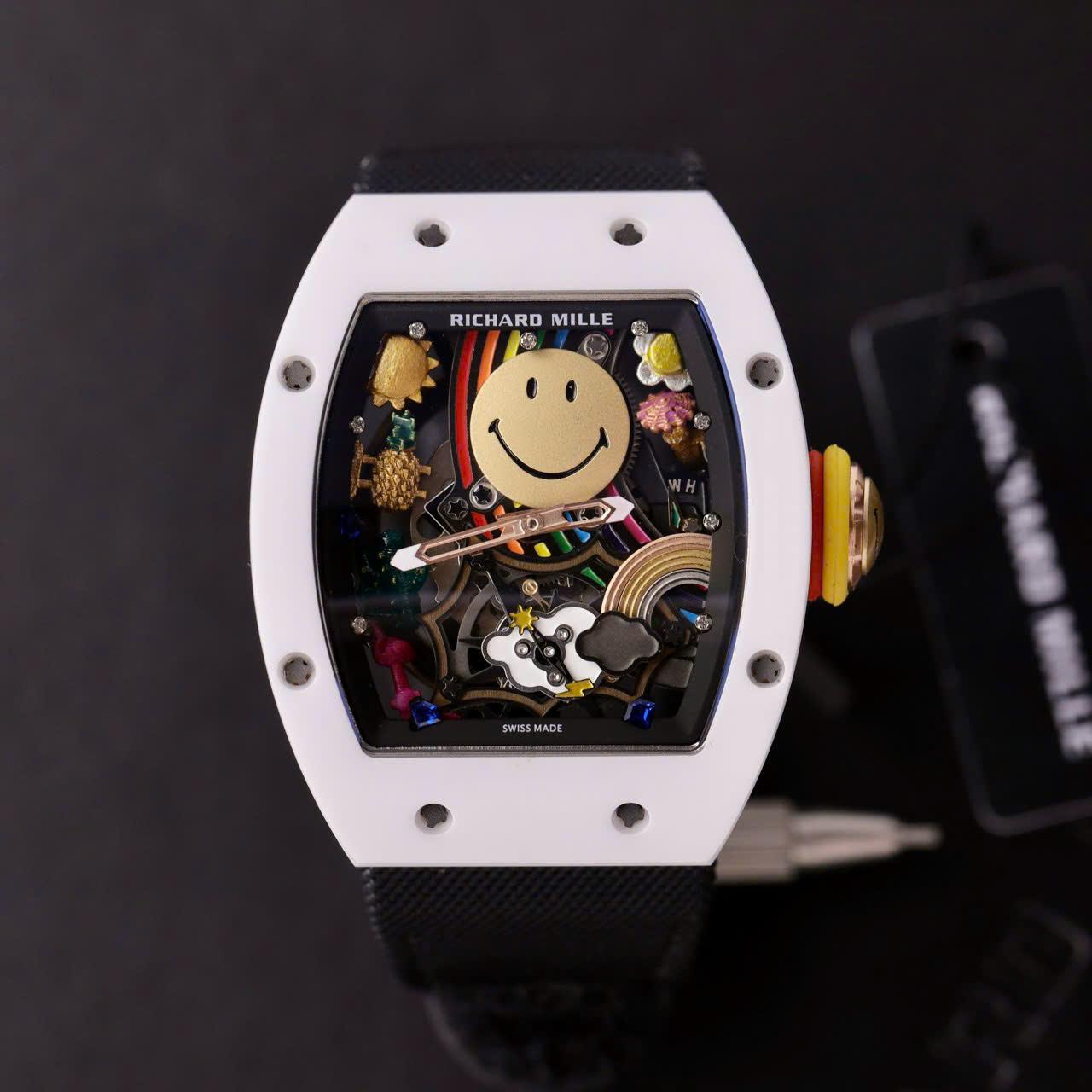 Richard Mille Replica Watches RM88 Smiley Nato Fabic Strap 42mm
