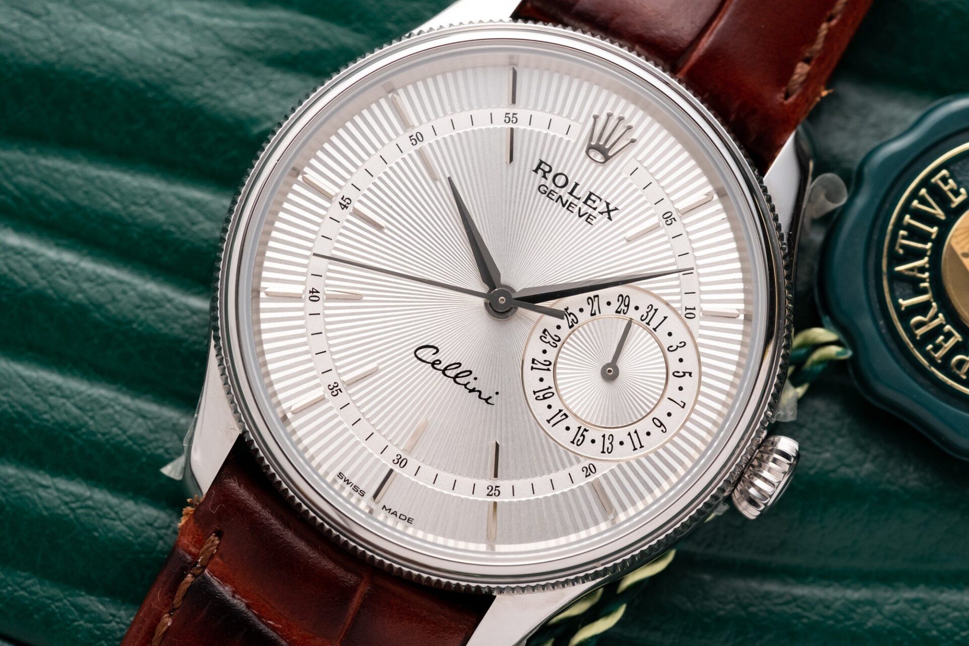 Rolex Replica 1:1 Watch Cellini Date 50519 Brown Leather Strap 39mm