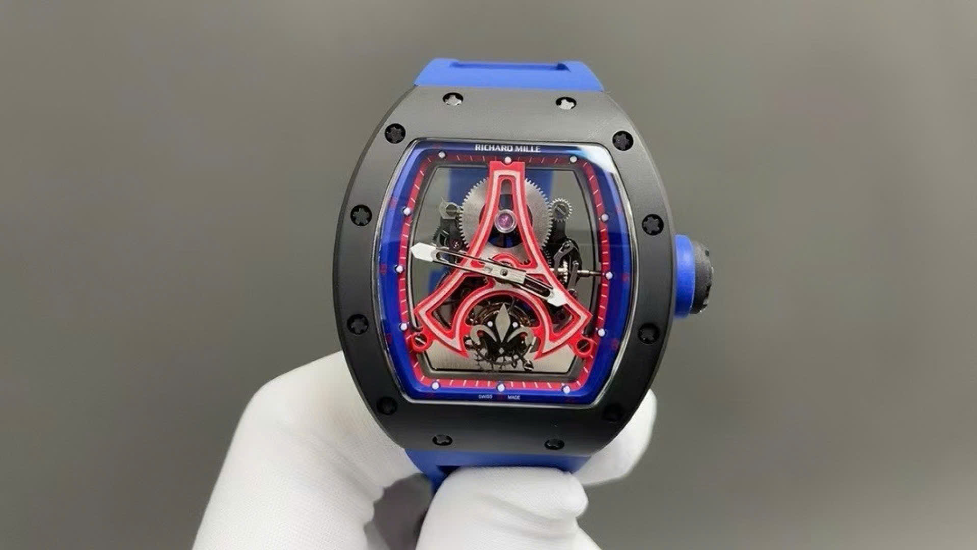 Richard Mille Clone Watch RM52-03 Paris Saint-Germain Tourbillon Ceramic Black 40x48mm