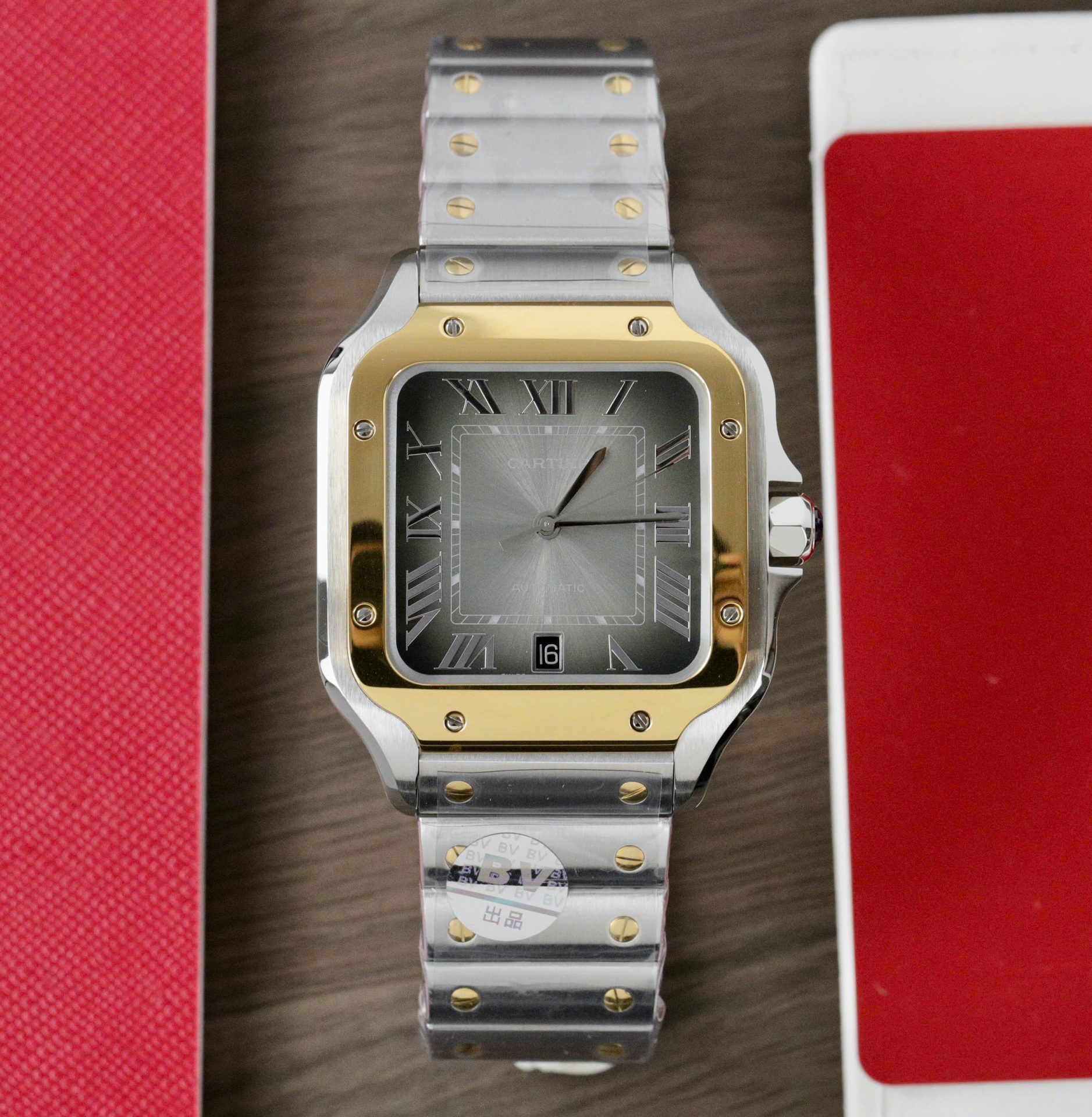 Cartier Santos CRW2SA0030 Replica Watch Gray Dial BV Factory 39.8mm