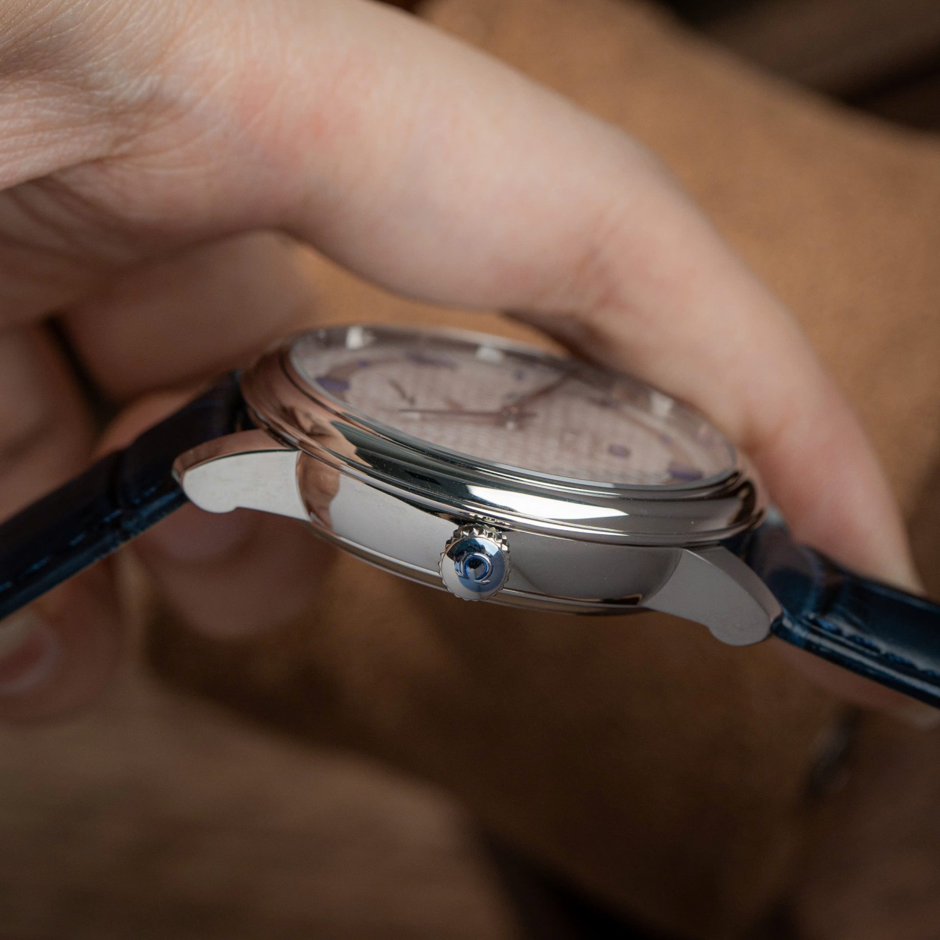 Omega De Ville Prestige Power Reserve Replica 11 Watch Blue Leather Strap 39.5mm