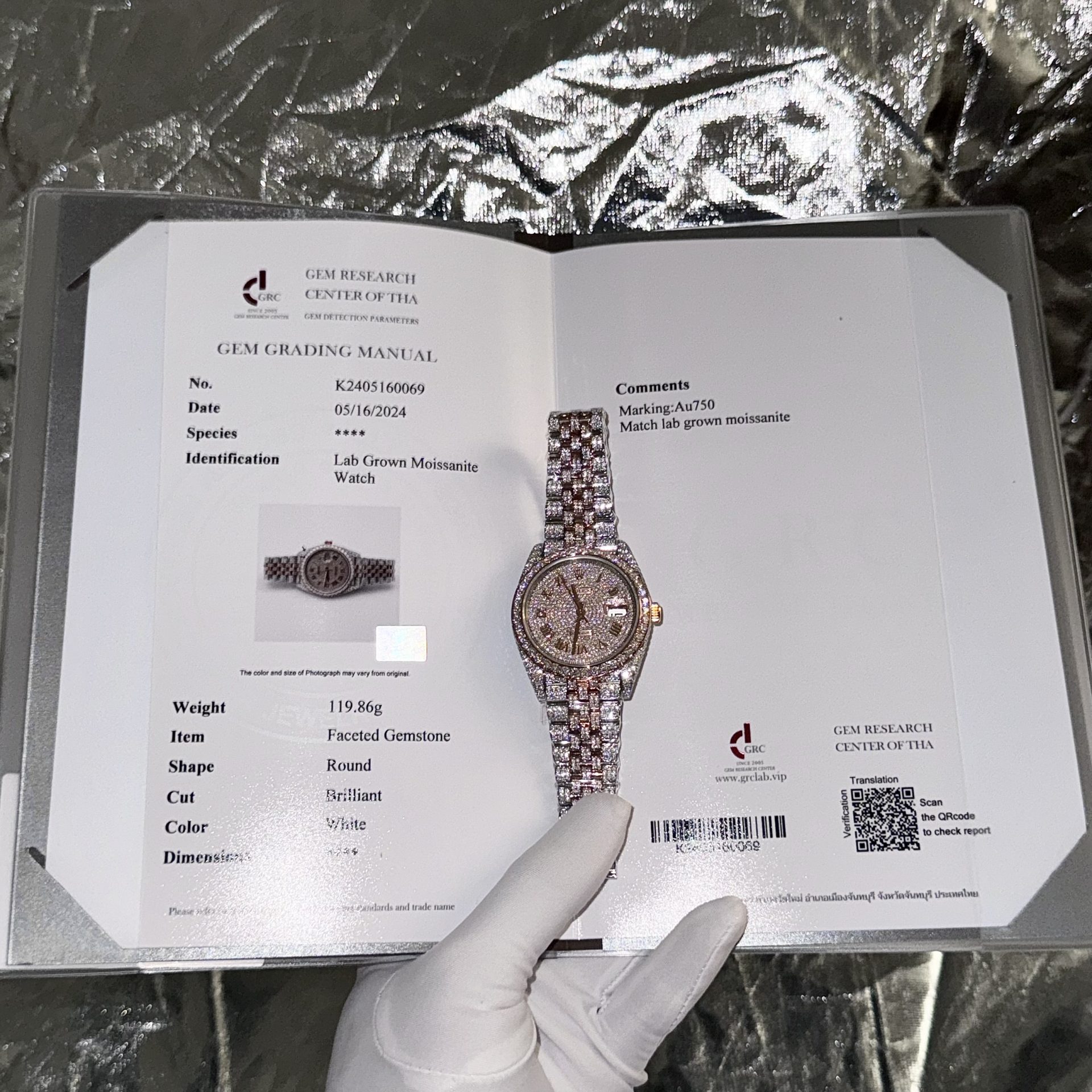Rolex Replica 1:1 Watch DateJust With Full Diamond Moissanite Hong Kong 41mm