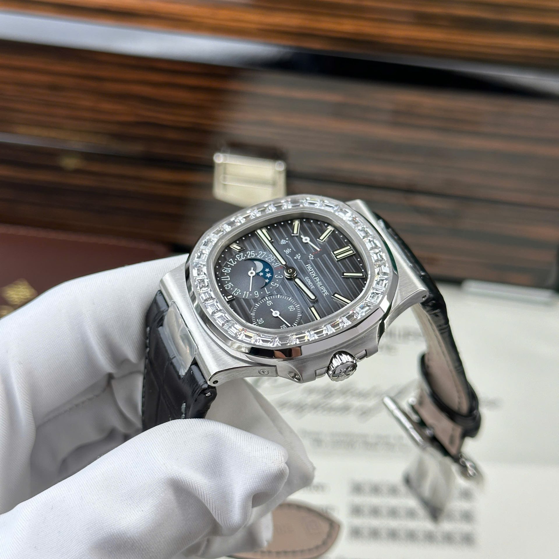 Patek Philippe Nautilus 5722 Replica Watch Blue Dial With Baguette PPF Factory 40mm