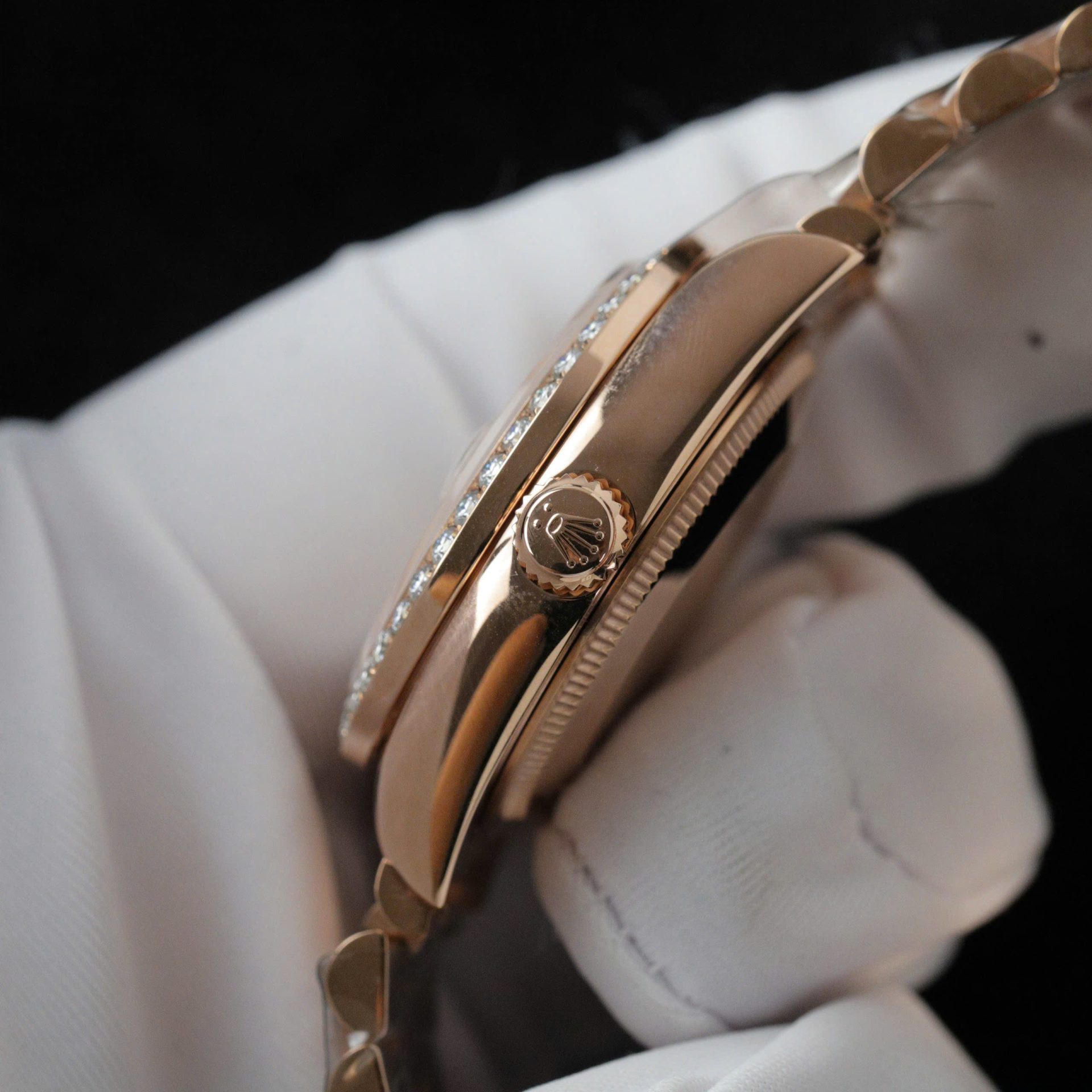 Rolex DateJust Butterfly Dial Copies Watches Rose Gold Wrapped 18K + Diamonds Moissanite 31mm