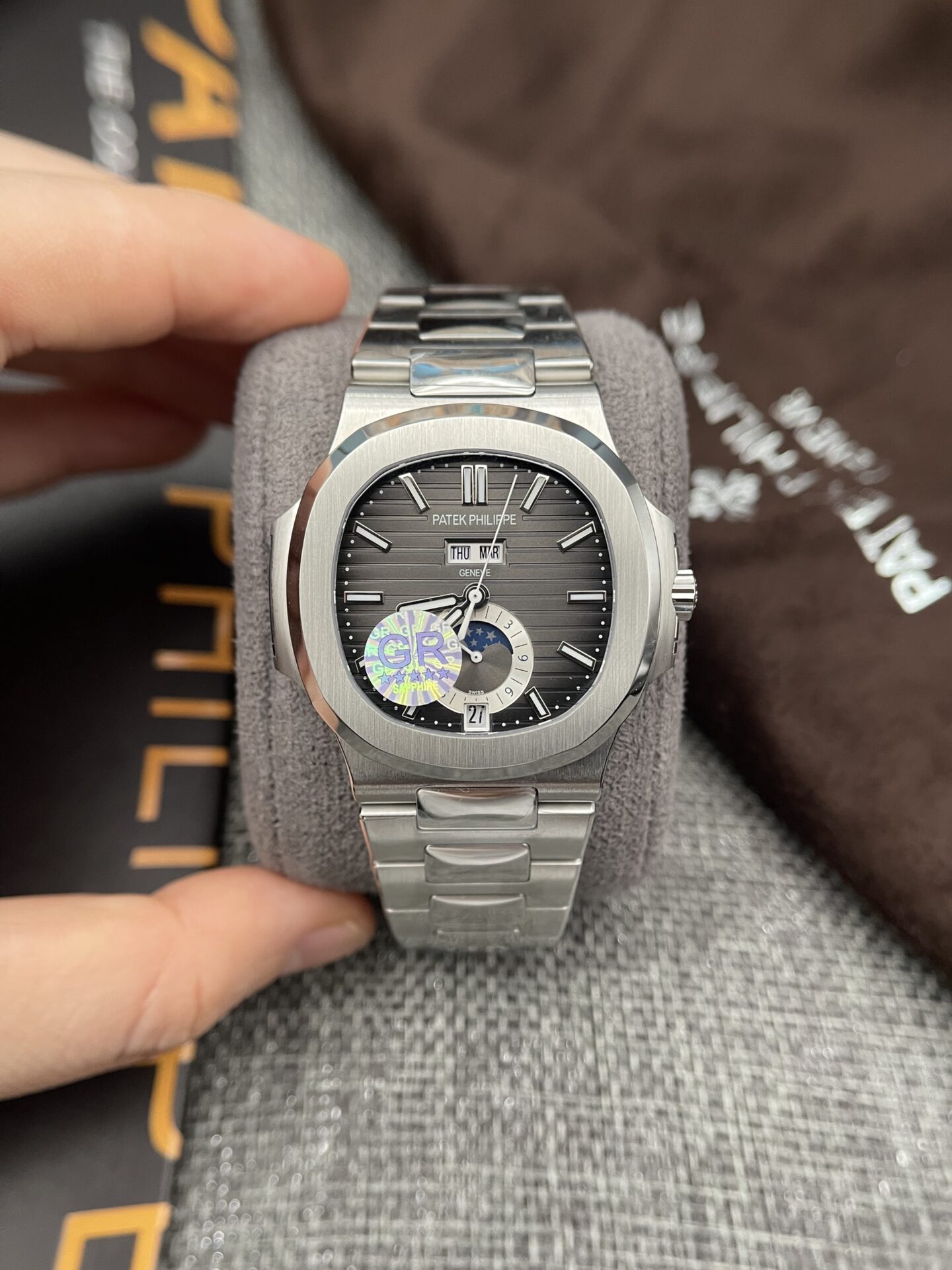 Patek Philippe Nautilus 5726 Best Replica Watch Gray Dial GRF 40.5mm