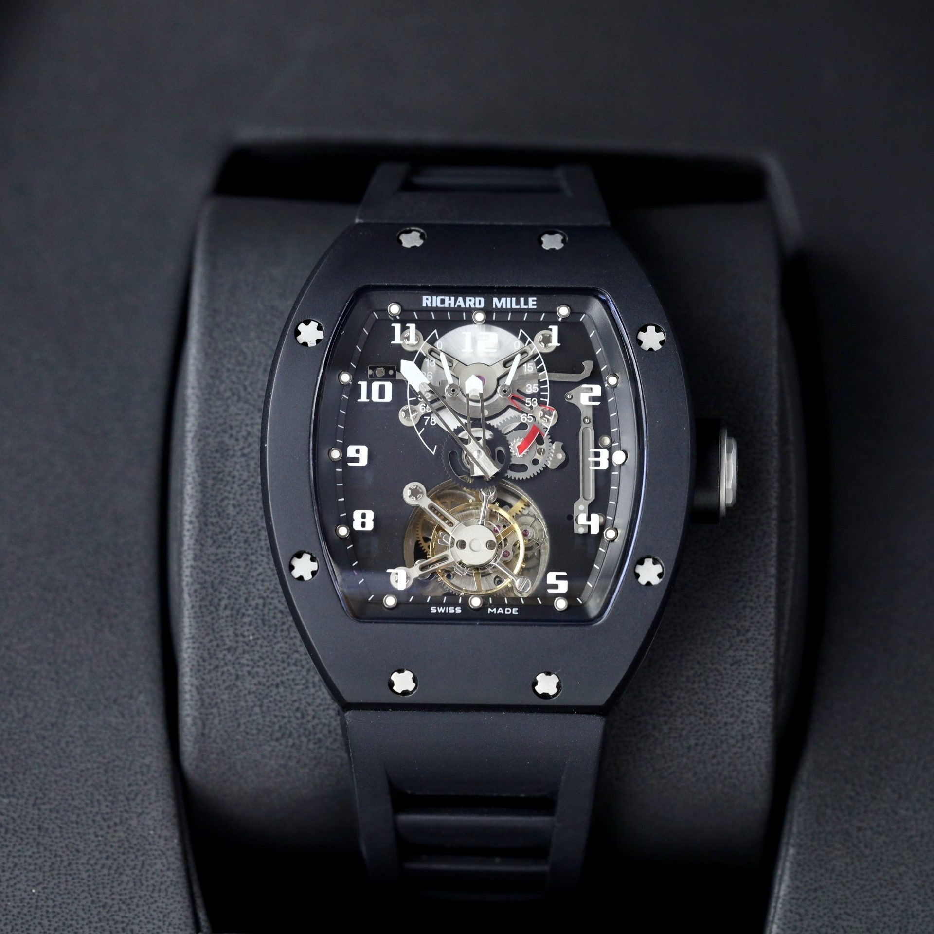 Richard Mille Replica Watch RM001 Tourbillon Black Ceramic 42mm