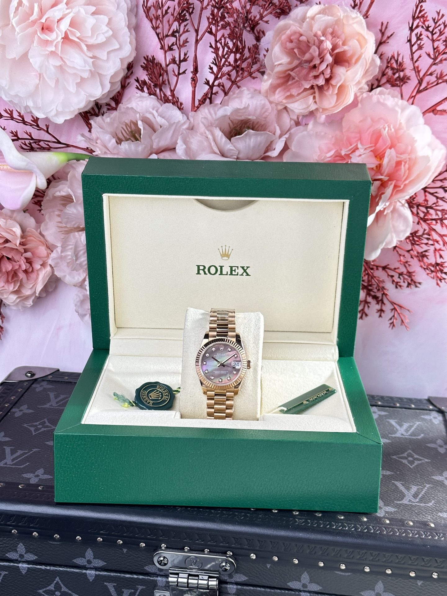 Rolex Replica Watch DateJust Rose Gold 178275 Mother Of Pearl Dial 31mm