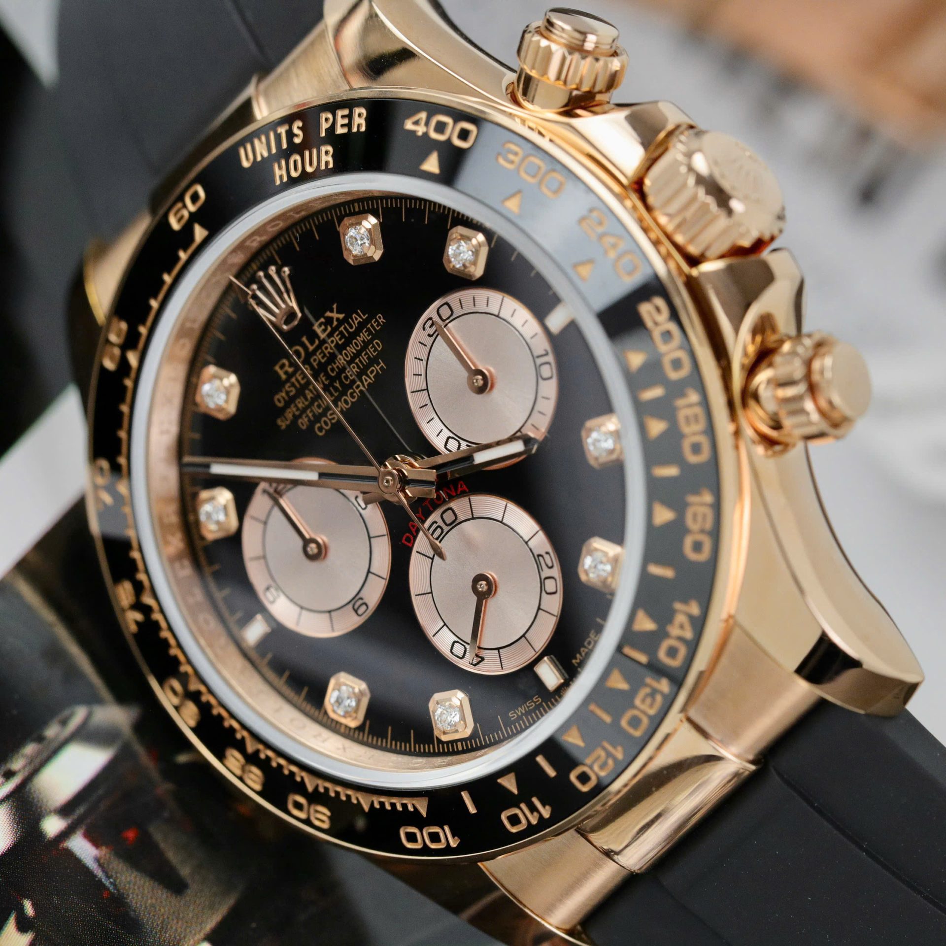Rolex Daytona 126515 Dial Black Replica Watch Weight 163Gram Custom Gold Wrapped 40mm
