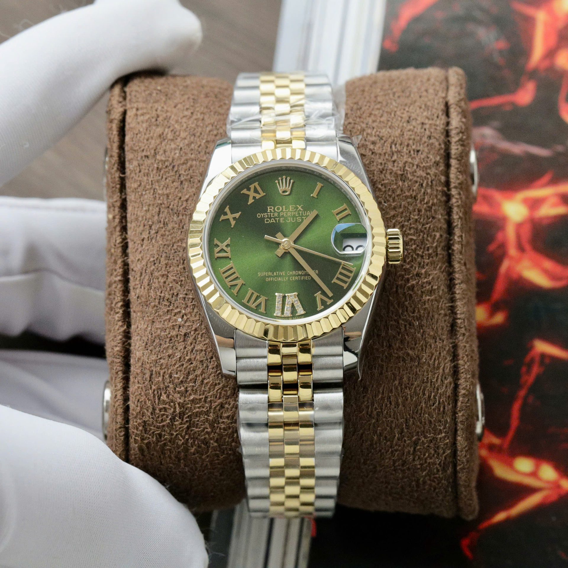 Rolex DateJust Women Replica Watch Demi Yellow Gold Jubilee Strap 31mm