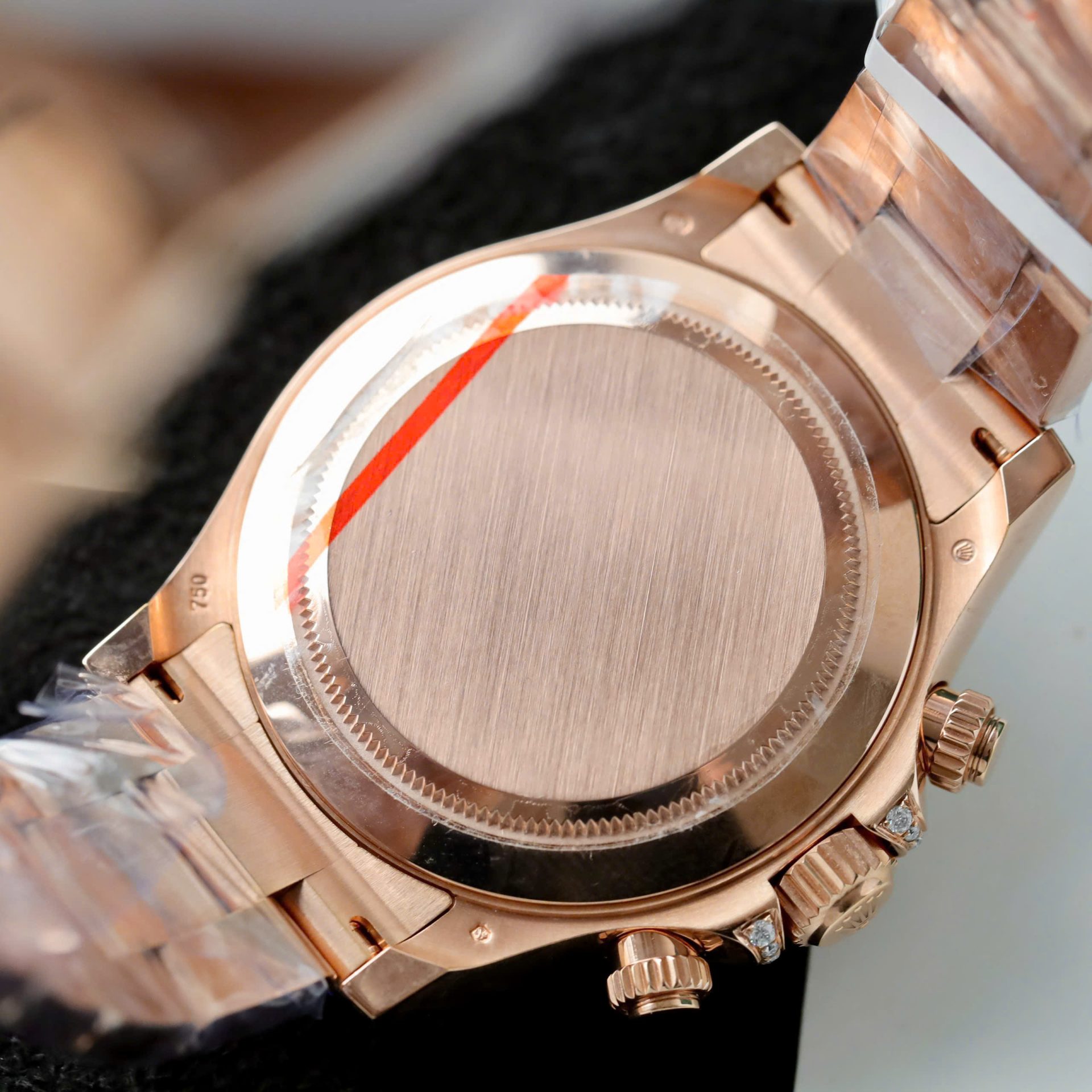 Rolex Daytona Dial Black Copies Watches Gold Wrapped + Diamonds Moissanite Baguette 40mm