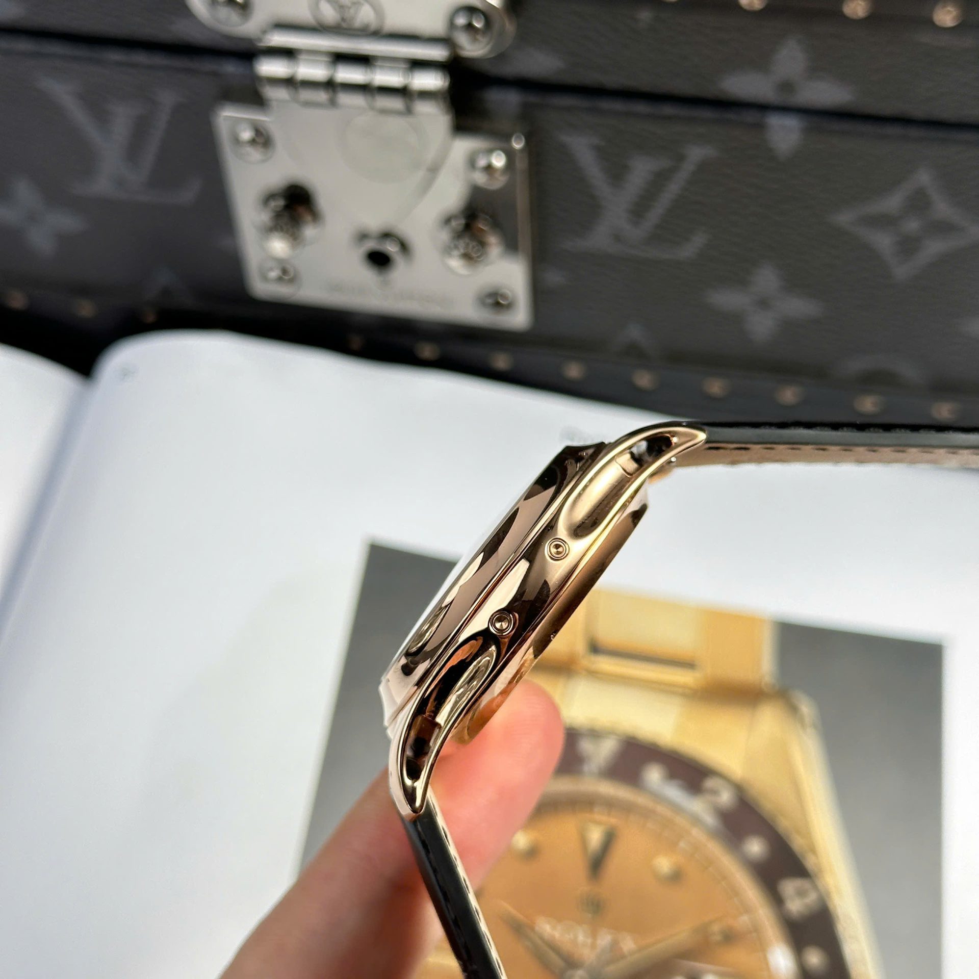 Patek Philippe Complications 5205R Replica Watch Black Dial Rose Gold 40mm