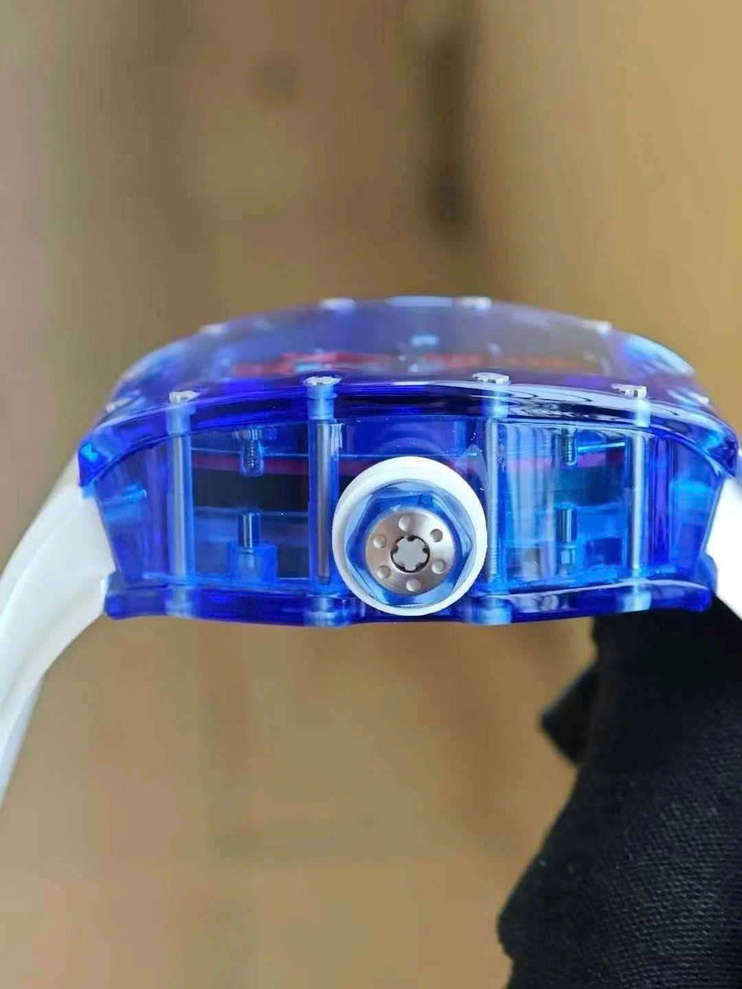 Richard Mille RM52-03 Paris Saint-Germain Tourbillon Replica Watch Bark Sapphire Blue 40x48mm