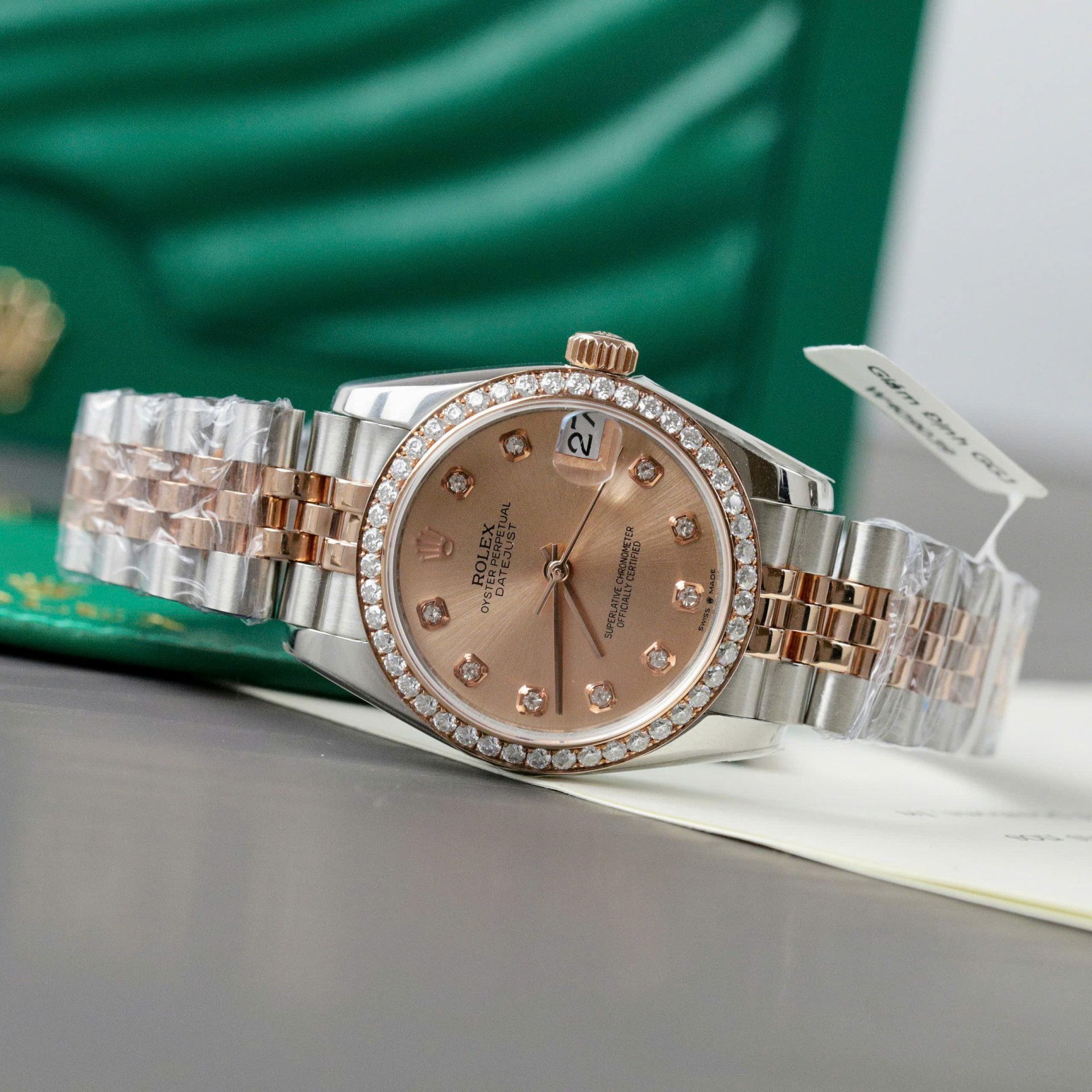 Rolex DateJust Replica Watch Custom Moissanite Diamonds Hong Kong 31mm