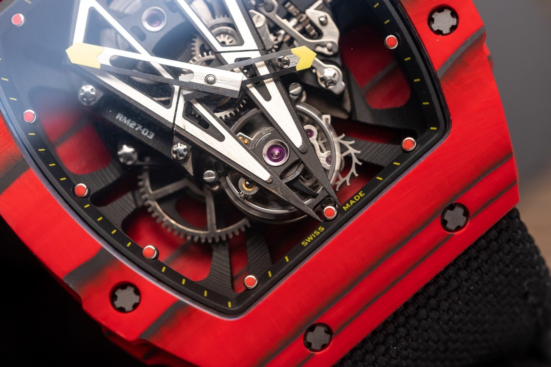 Richard Mille Replica Watch RM27-03 Tourbillon Rafael Nadal Red Carbon 44mm