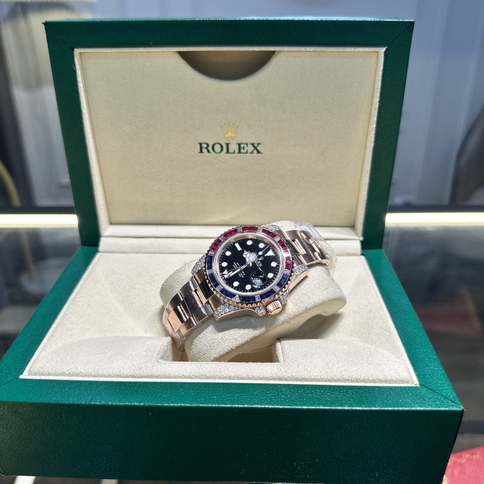 Rolex GMT-Master II 126755 SARU Replica Watch Gold Wrapped Moissanite 41mm