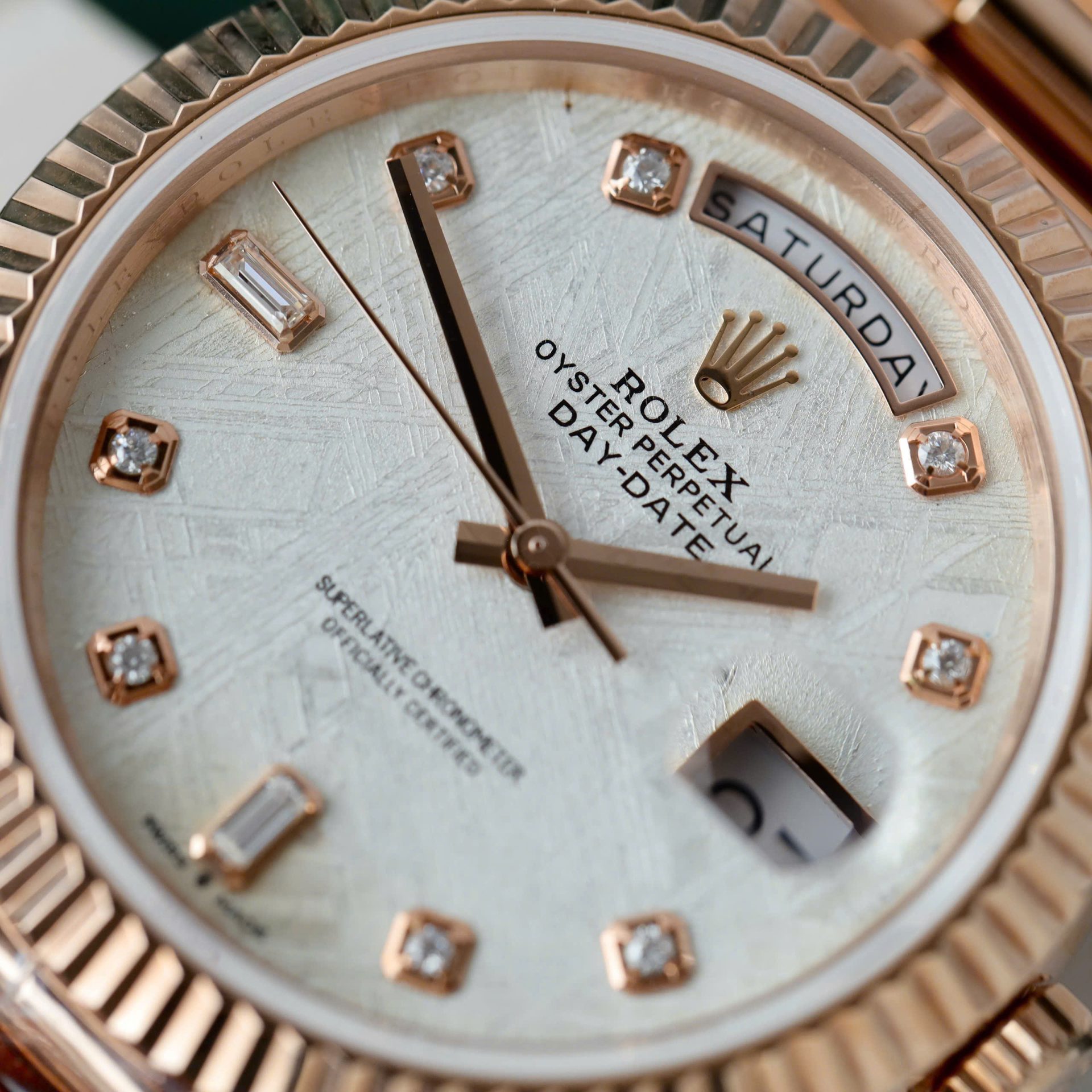 Rolex Day-Date Custom Rose Gold Wrapped + Dial Moissanite Diamonds 40mm