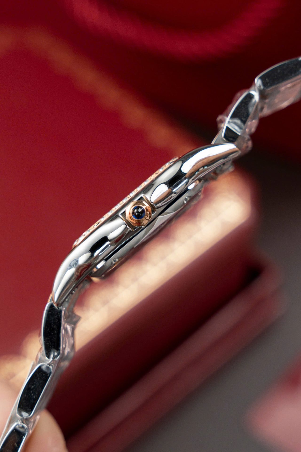 Cartier Panthere WSPN007 Demi Rose Gold Replica Watch Diamonds Moissanite Hong Kong 27x37mm