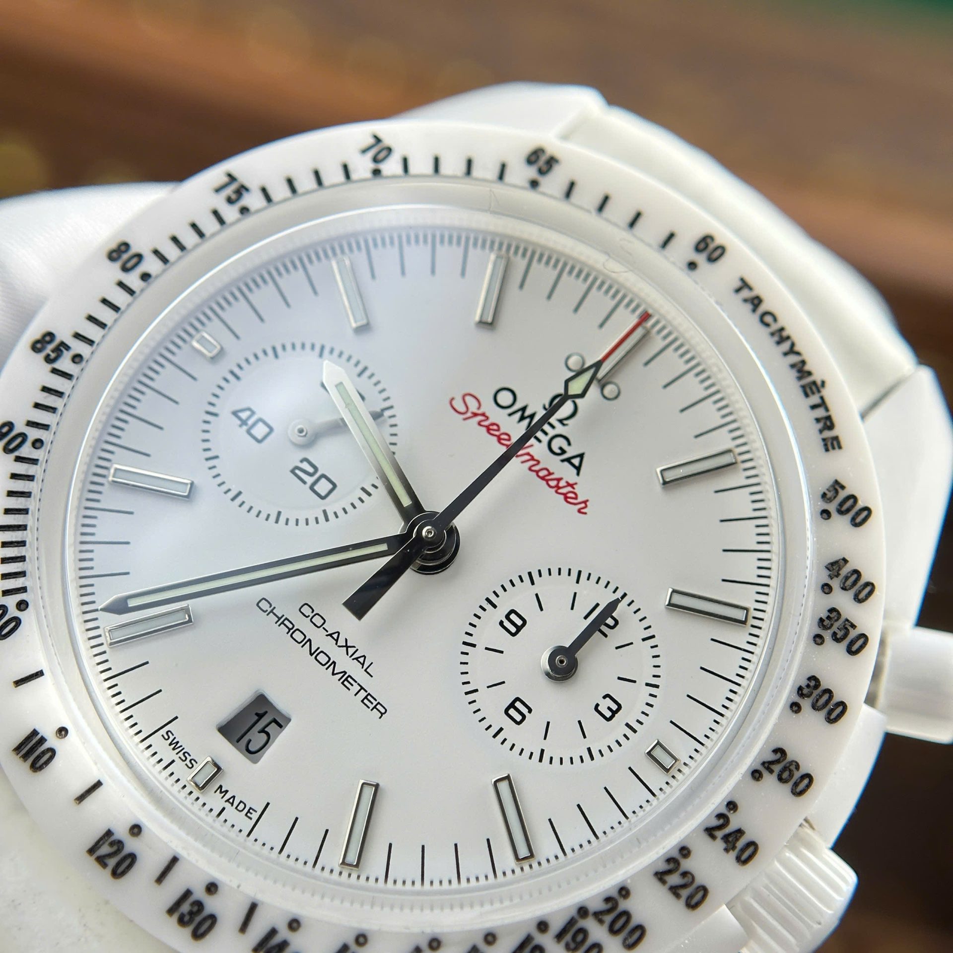 Omega Speedmaster White Side of The Moon White Ceramic Best Replica Watch 44mm