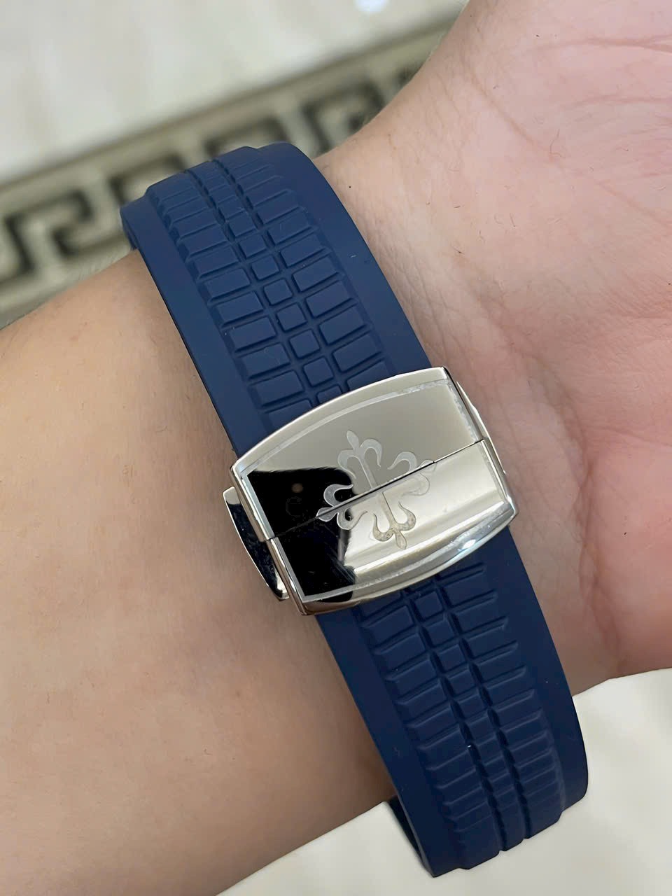 Patek Philippe Replica Watches Aquanaut 5168G Blue Rubber Strap GR Factory 42mm