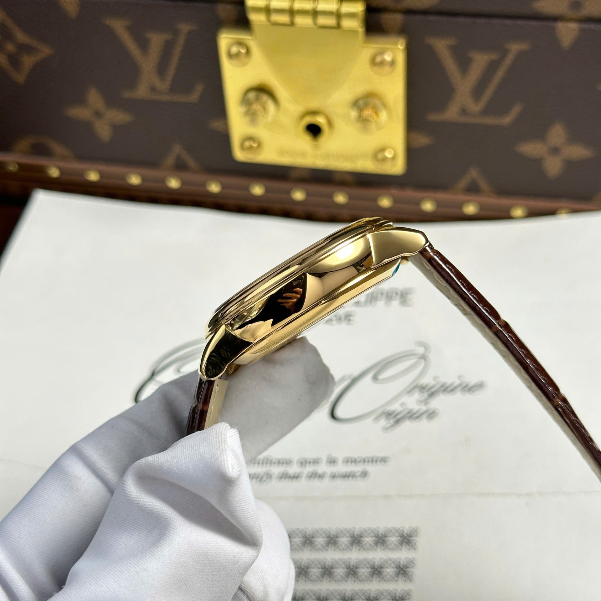 Omega De Ville Prestige Power Reserve Replica 11 Watch Leather Strap 39.5mm