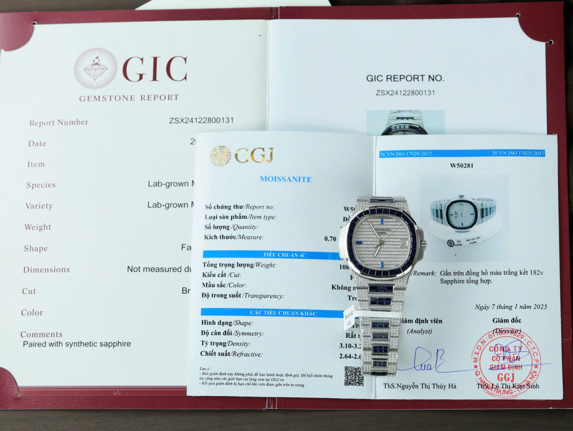 Patek Philippe Nautilus 5719 Best Copies Watch Diamonds Moissanite   Sapphire Baguette Custom 40mm